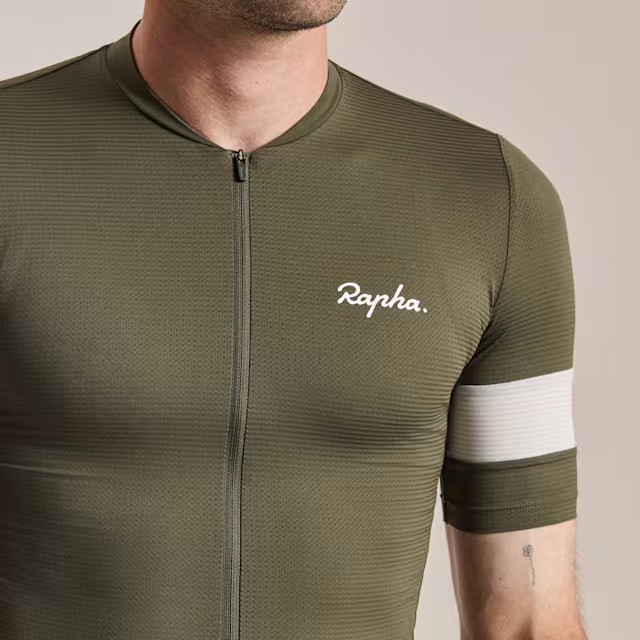 Rapha – Men’s Core Lightweight Jersey – Dark Green/White – Medium