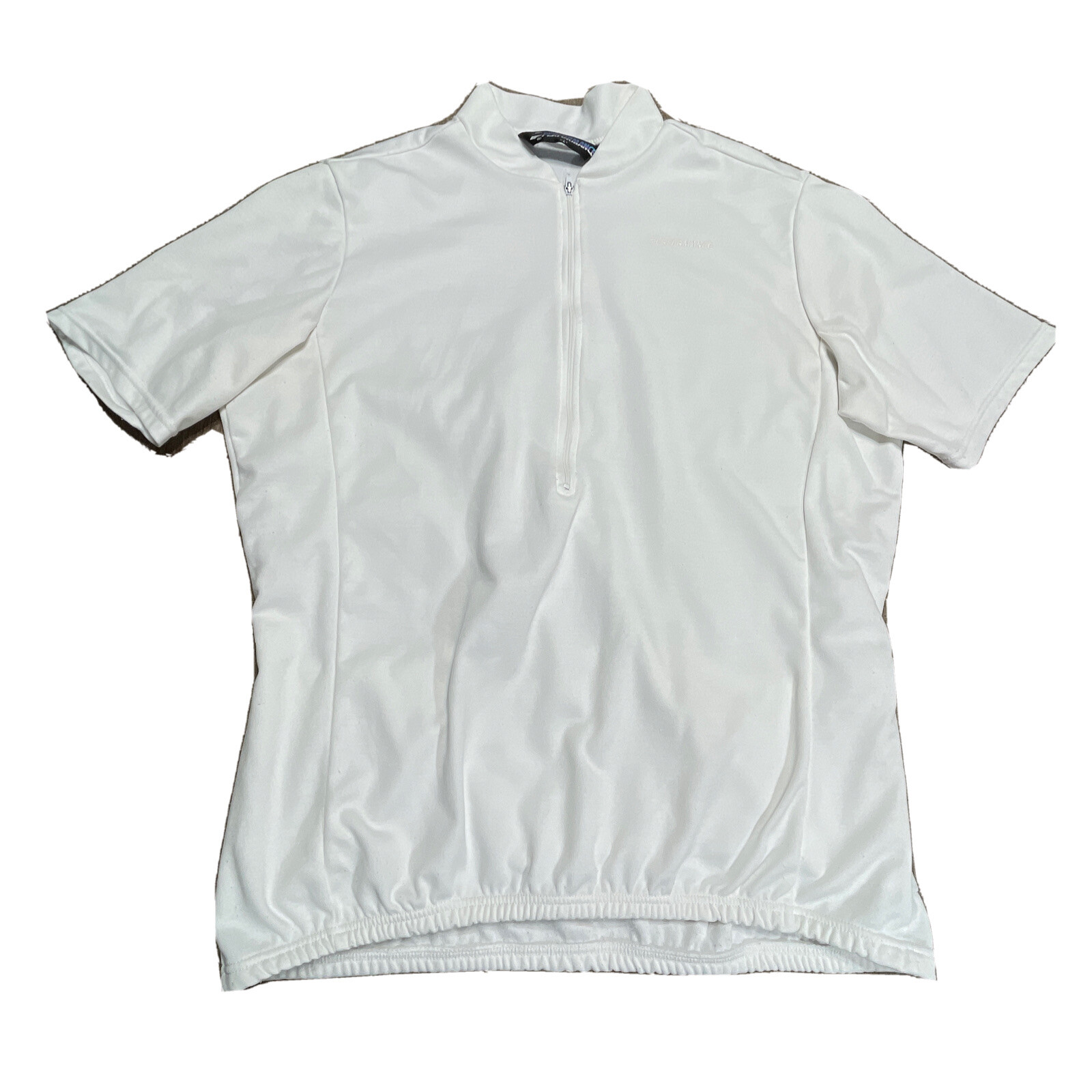 Performance Cycling Jersey Womens L White Short Sleeve Pockets Half Zip