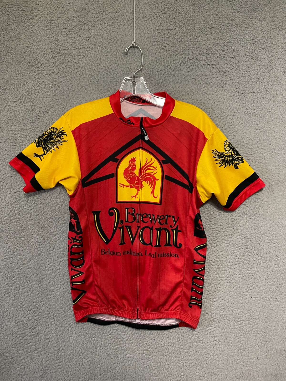 Borah Cycling Jersey Size Small Full Zip Red Stretch Adult Short Sleeve