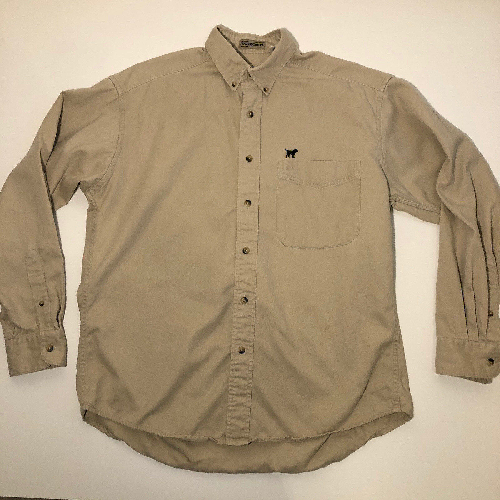 Labrador Apparel Long Sleeve Tan Khaki Large Button Down Shirt Mens Large