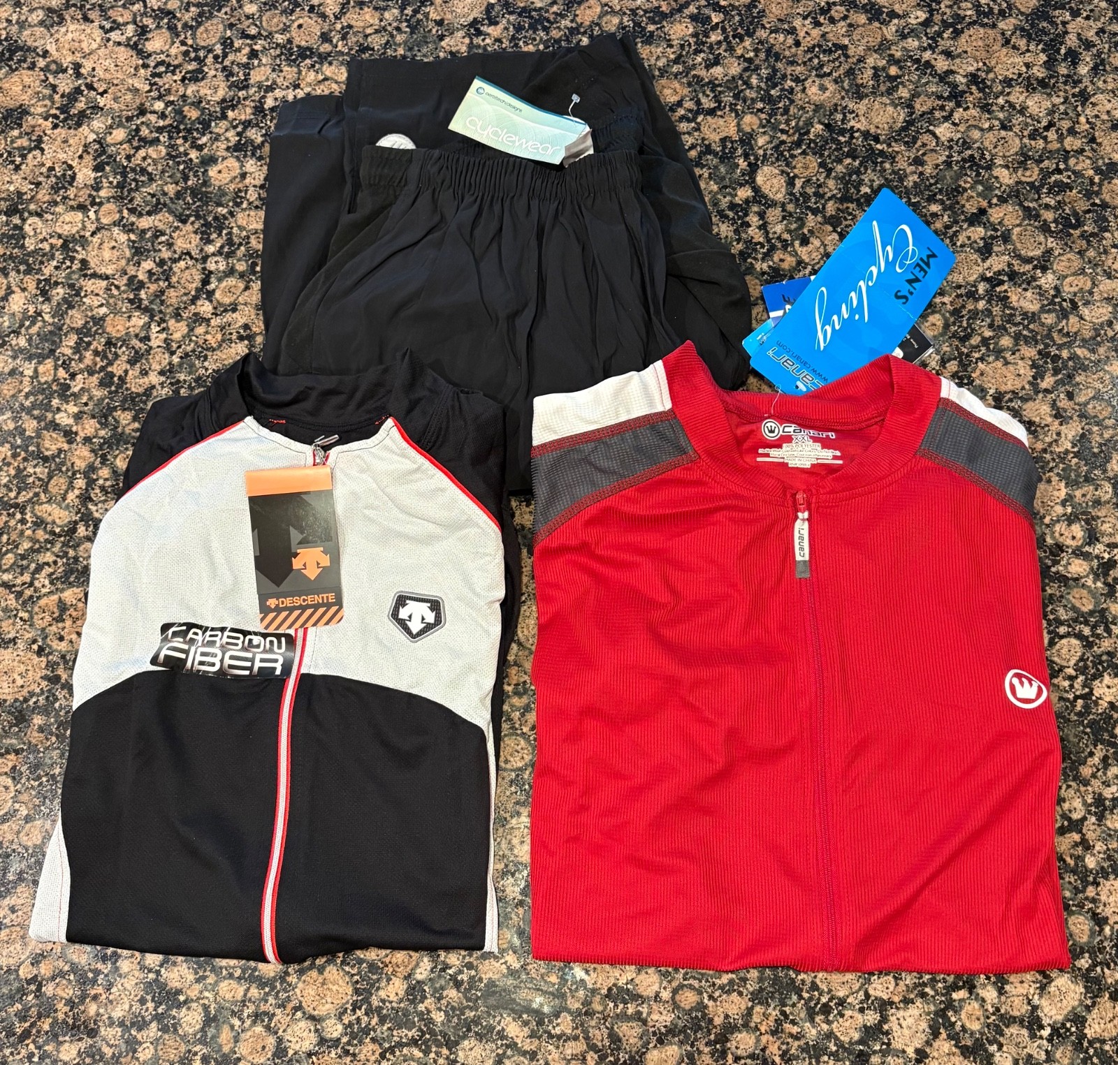NWT Men’s Canari XXL Descente XXL Cycling Jerseys / AeroTech XL Cycling Shorts
