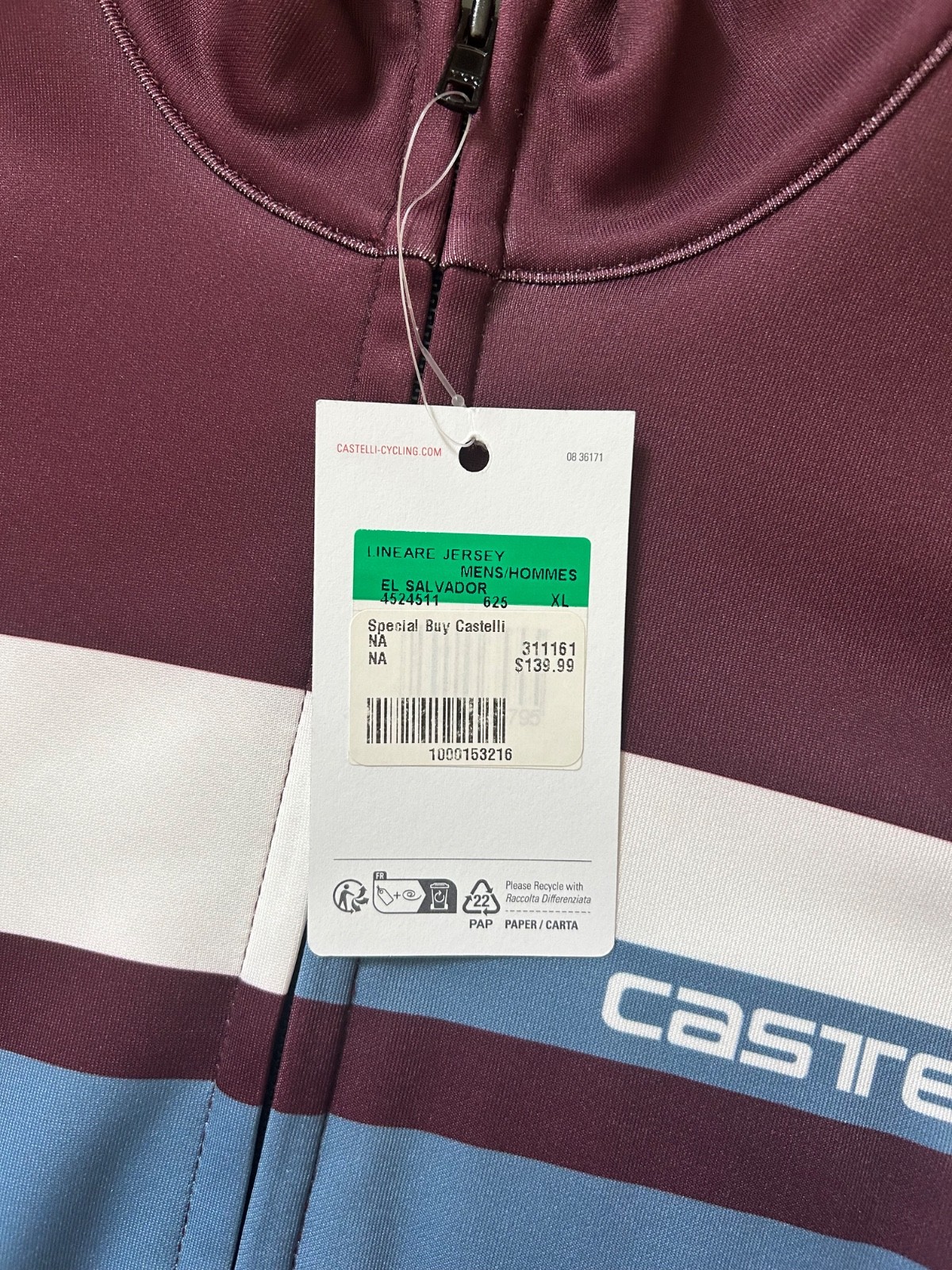 Castelli Lineare Long Sleeve Men’s Cycling Jersey Full-Zip Large