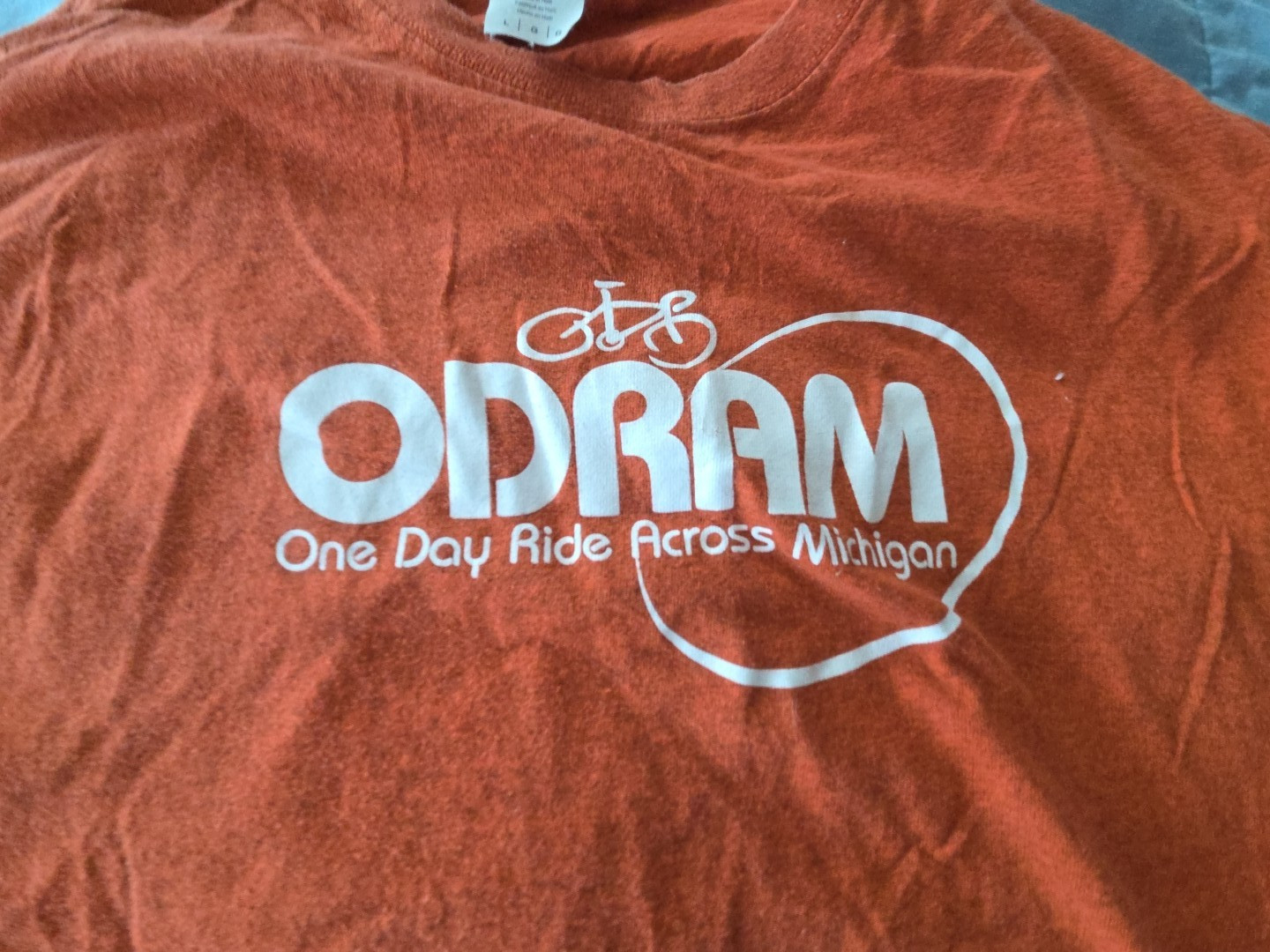 ODRAM One Day Ride Across Michigan 2 T Shirts Large black and orange