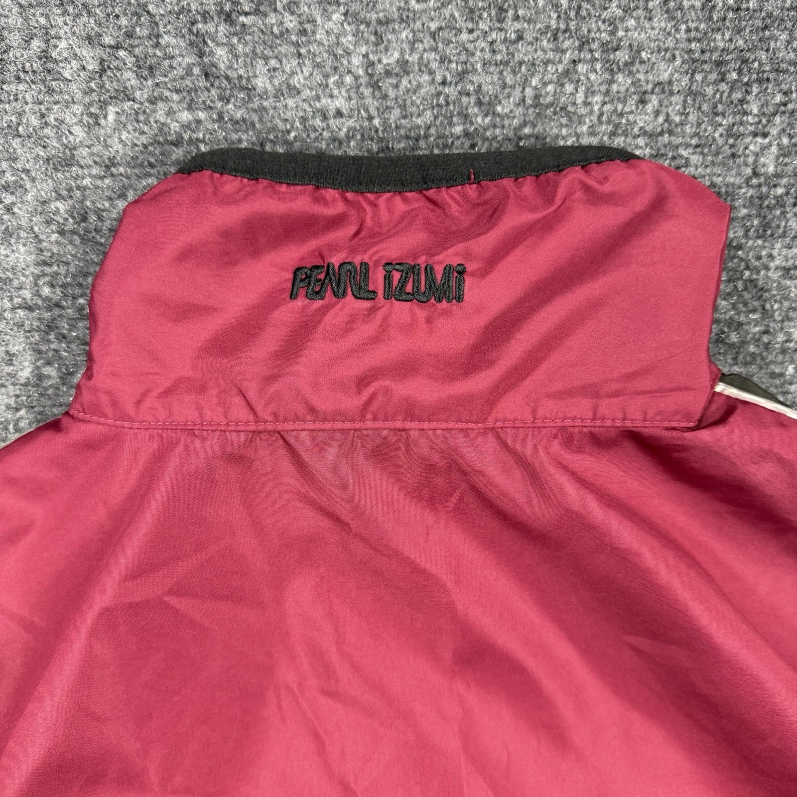 Pearl Izumi Men Large Cycling Wind Vest Burgundy Full Zip Mesh Back Bike Jersey