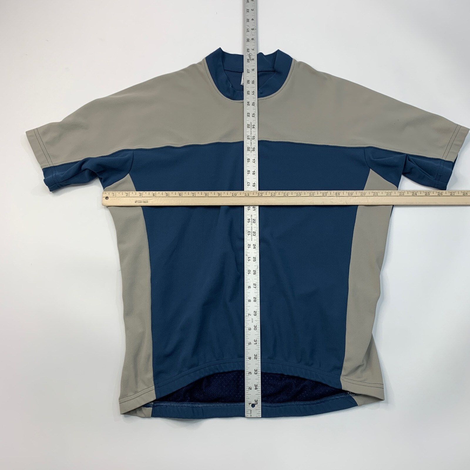 Vintage Patagonia Cycling Jersey Mens L Large Grey Blue Short Sleeve Made USA