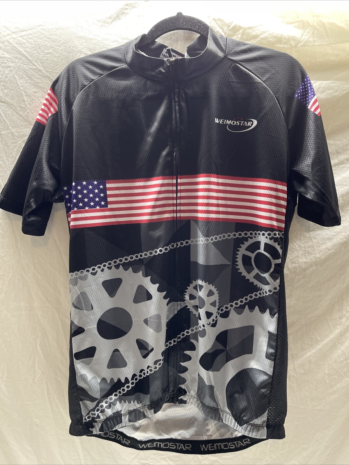 Womens Weimostar Team USA Cycling shirt XXL american flag sprocket chain