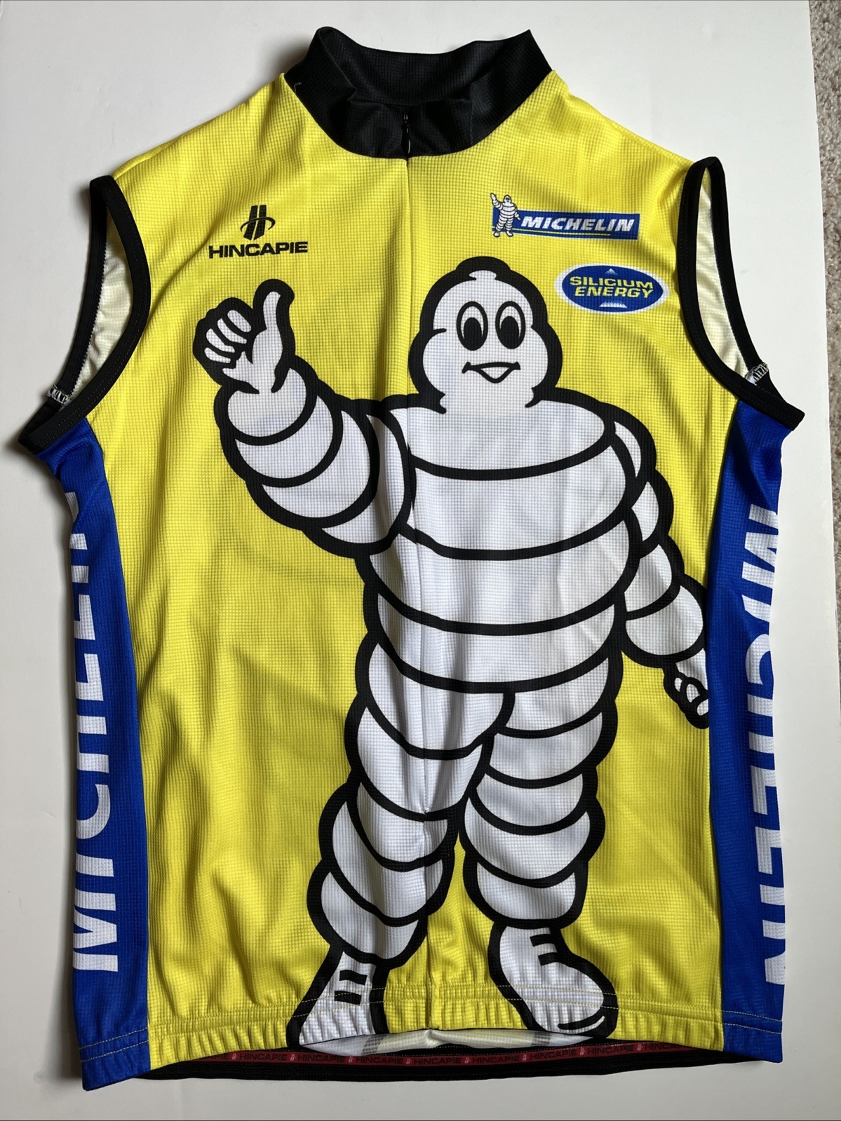 HINCAPIE Bike Racing Jersey LARGE Sleeveless, Polyester 90% Zipper MICHELIN MAN
