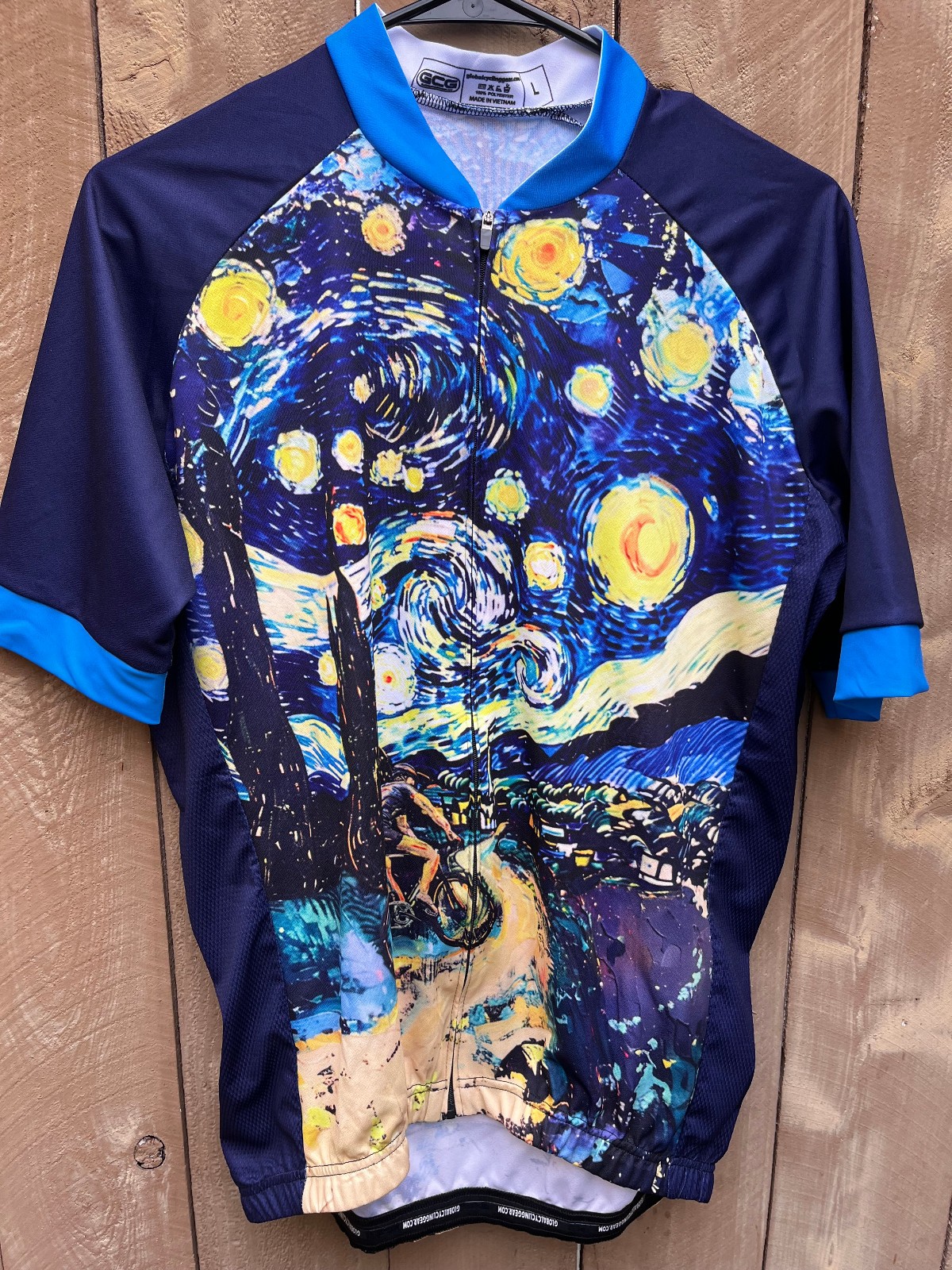 Global Cycling Gear GCG Starry Night Cycling Short Sleeve Cycling Jersey Men’s L
