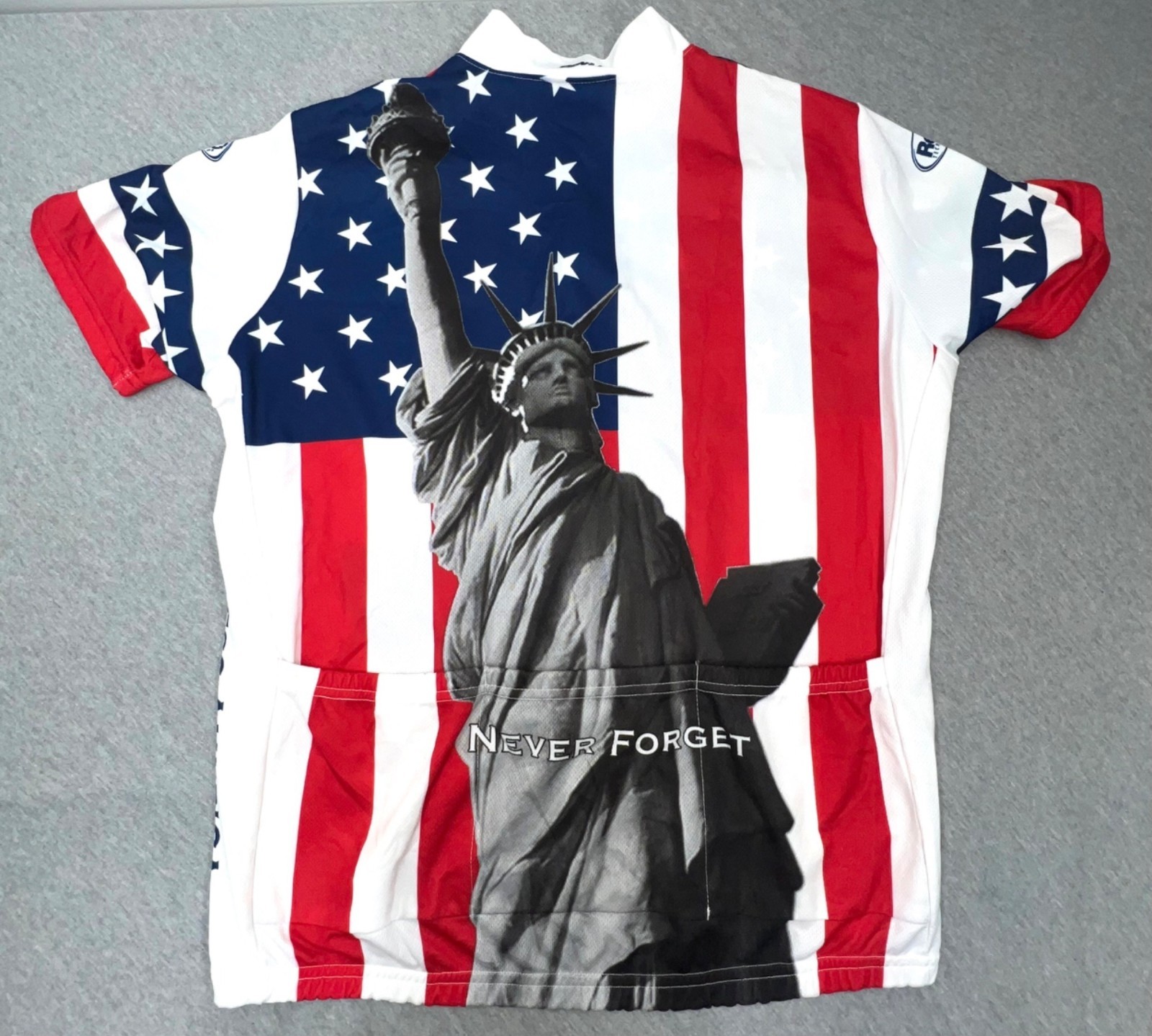Revi Cycling Jersey XL Statue Of Liberty Patriotic American Flag Never Forget