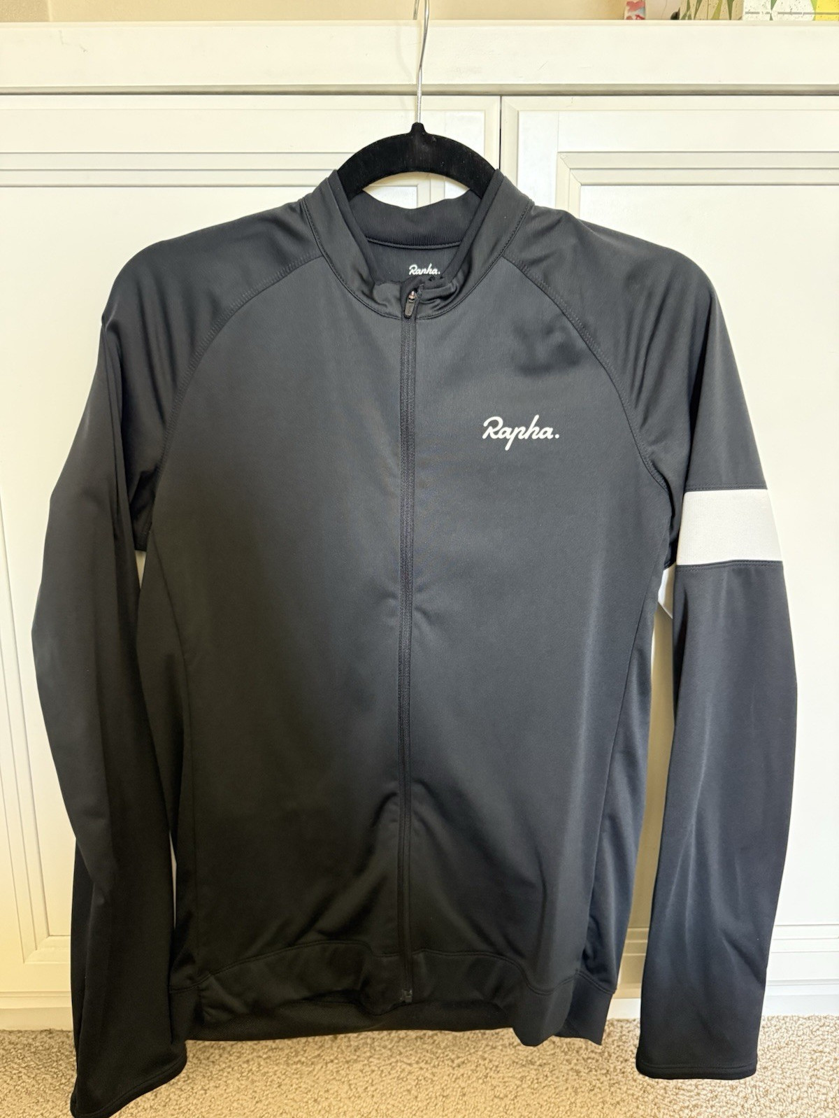 Rapha Women’s Long Sleeve Cycling Jersey Black Athletic Collared Full Zip L