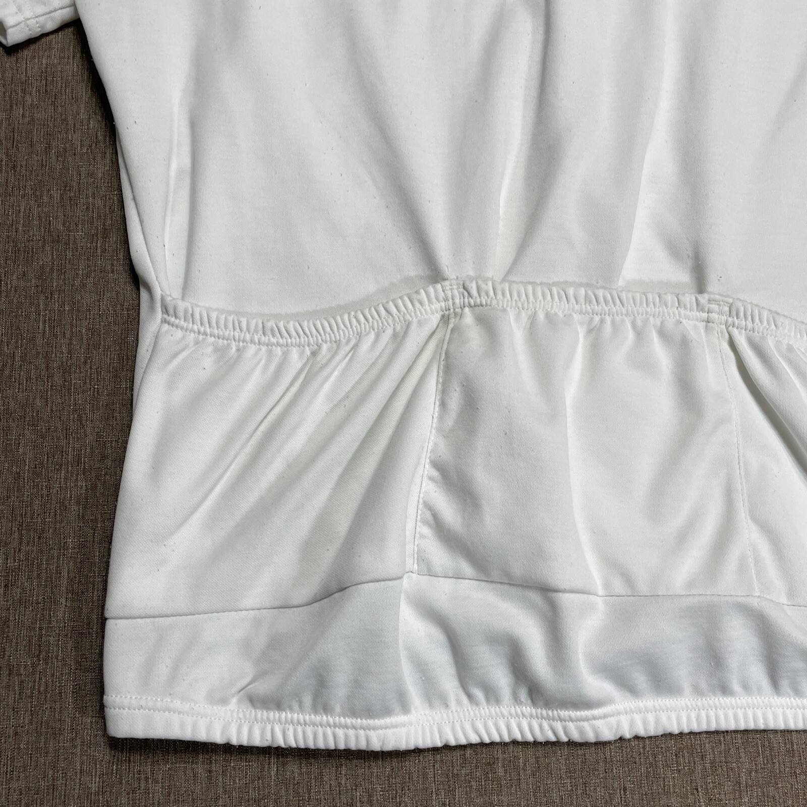 Performance Cycling Jersey Womens L White Short Sleeve Pockets Half Zip