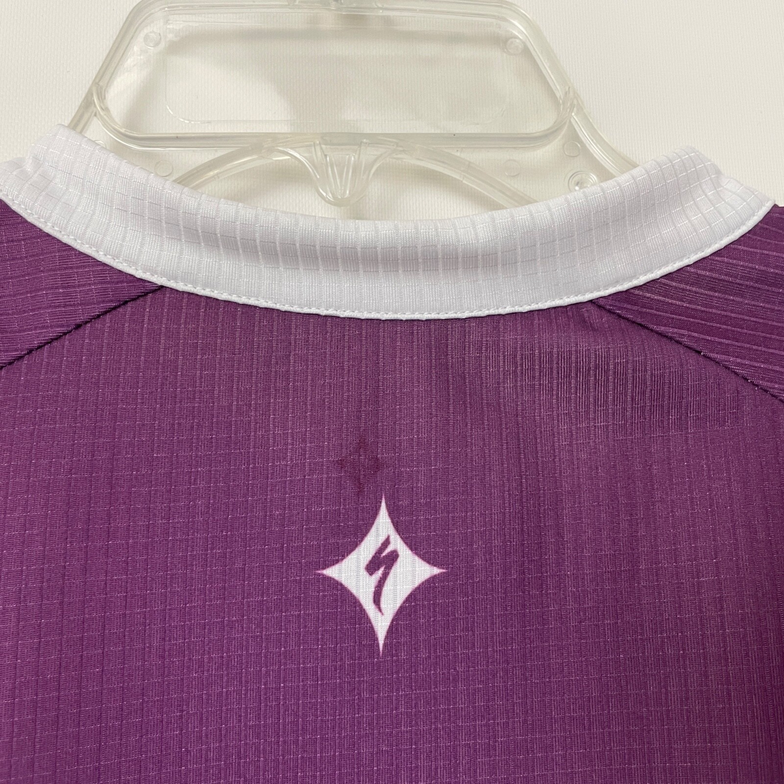 Specialized Womens Full Zip Cycling Jersey Size L Purple Maroon White Accent