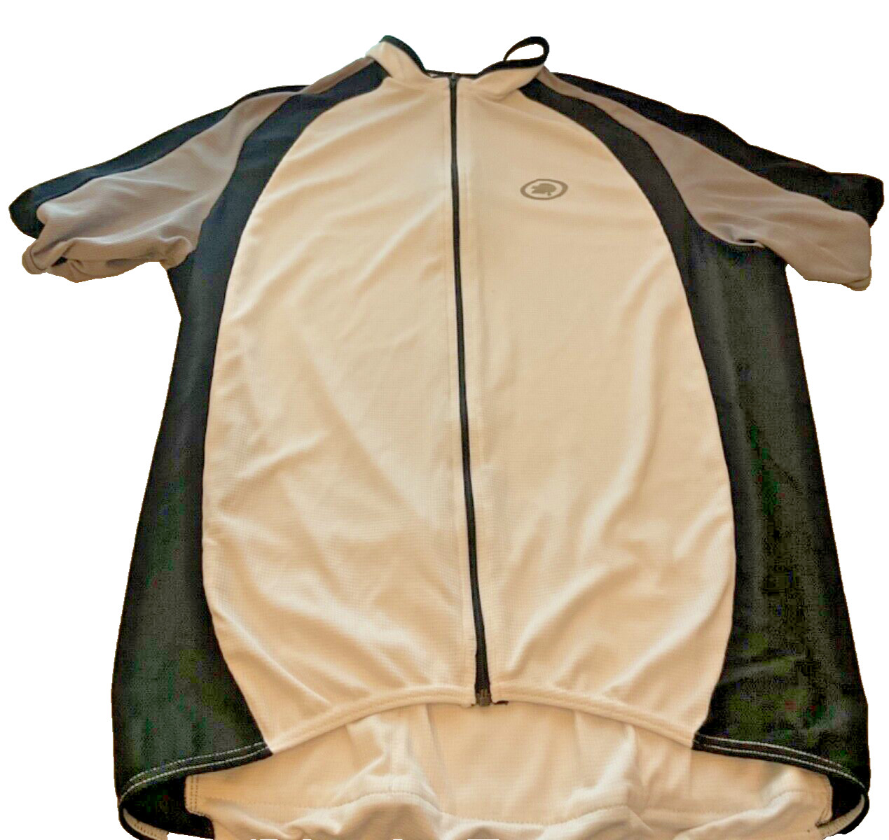 PERFORMANCE Ultra Cycling White Black Gray Full Zip SS Pockets Shirt Biking (L)