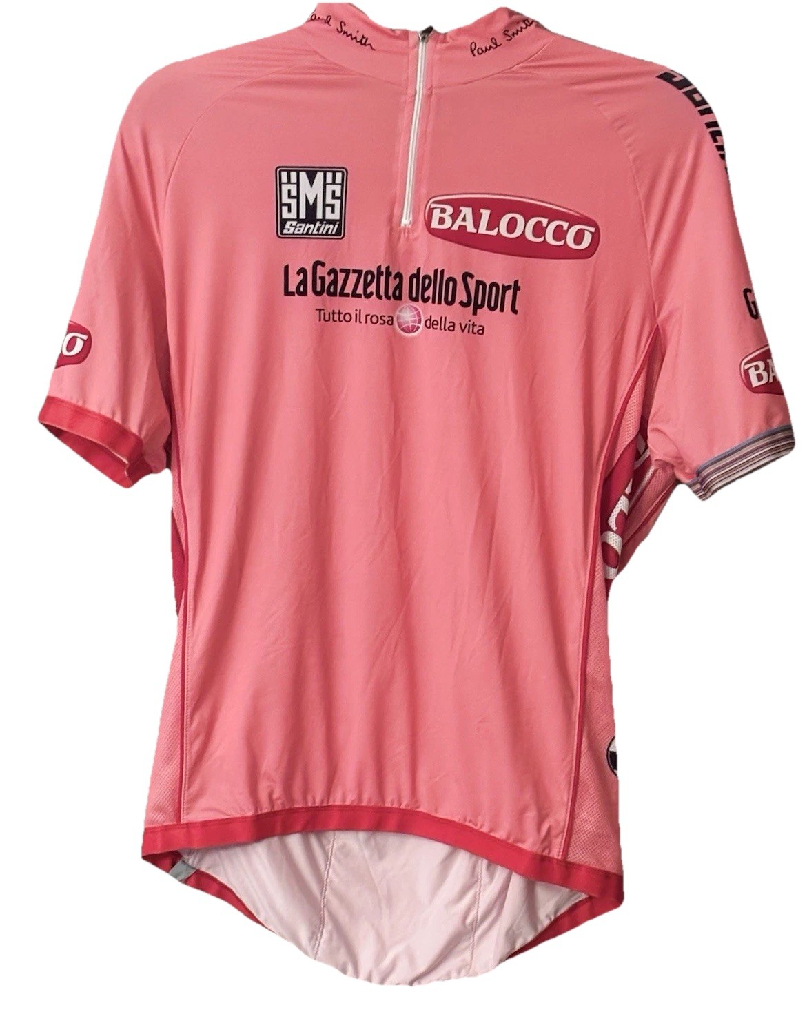 SMS Santini ITALY Cycling Jersey XL Pink 1/4 Zip Neck Racing Pockets Smith 2013
