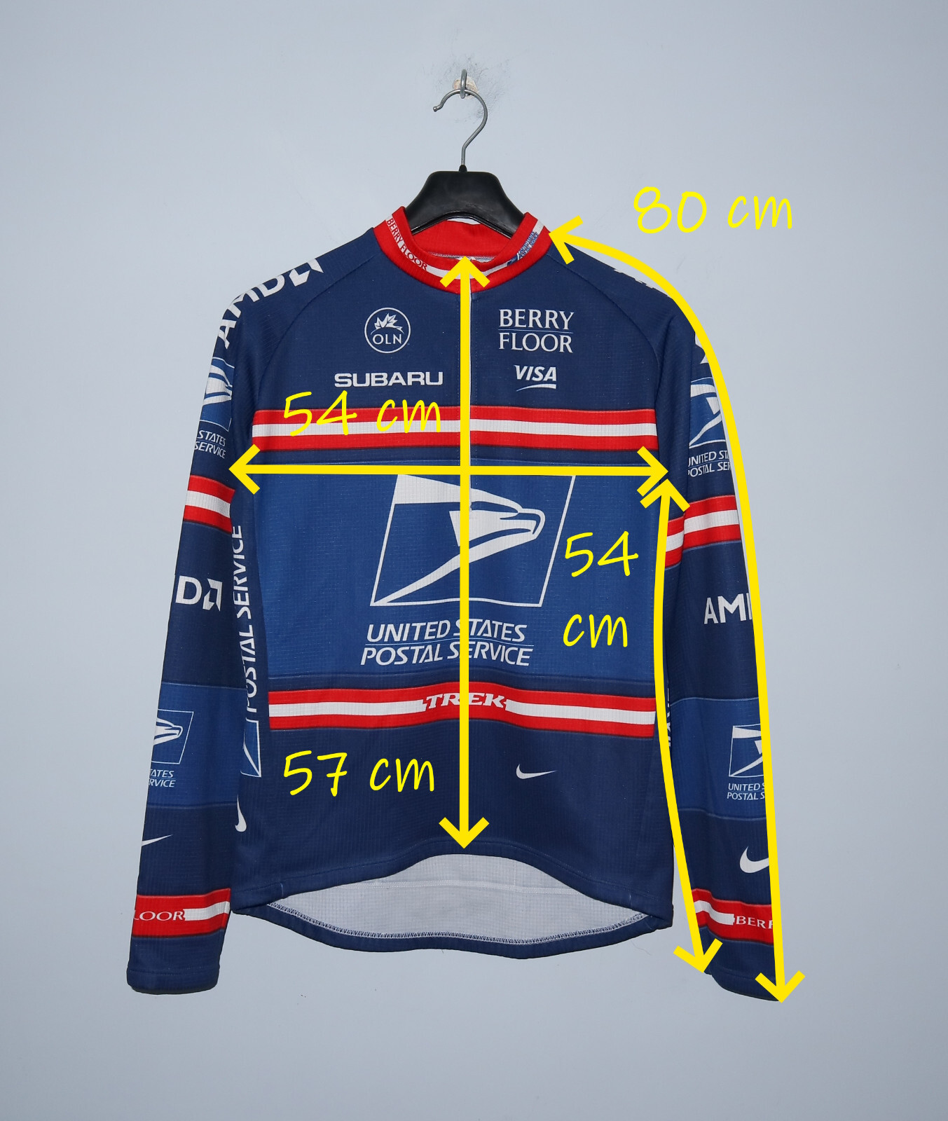 NIKE Mens Long Sleeve US Postal USPS Trek Tour de France Jersey Size L