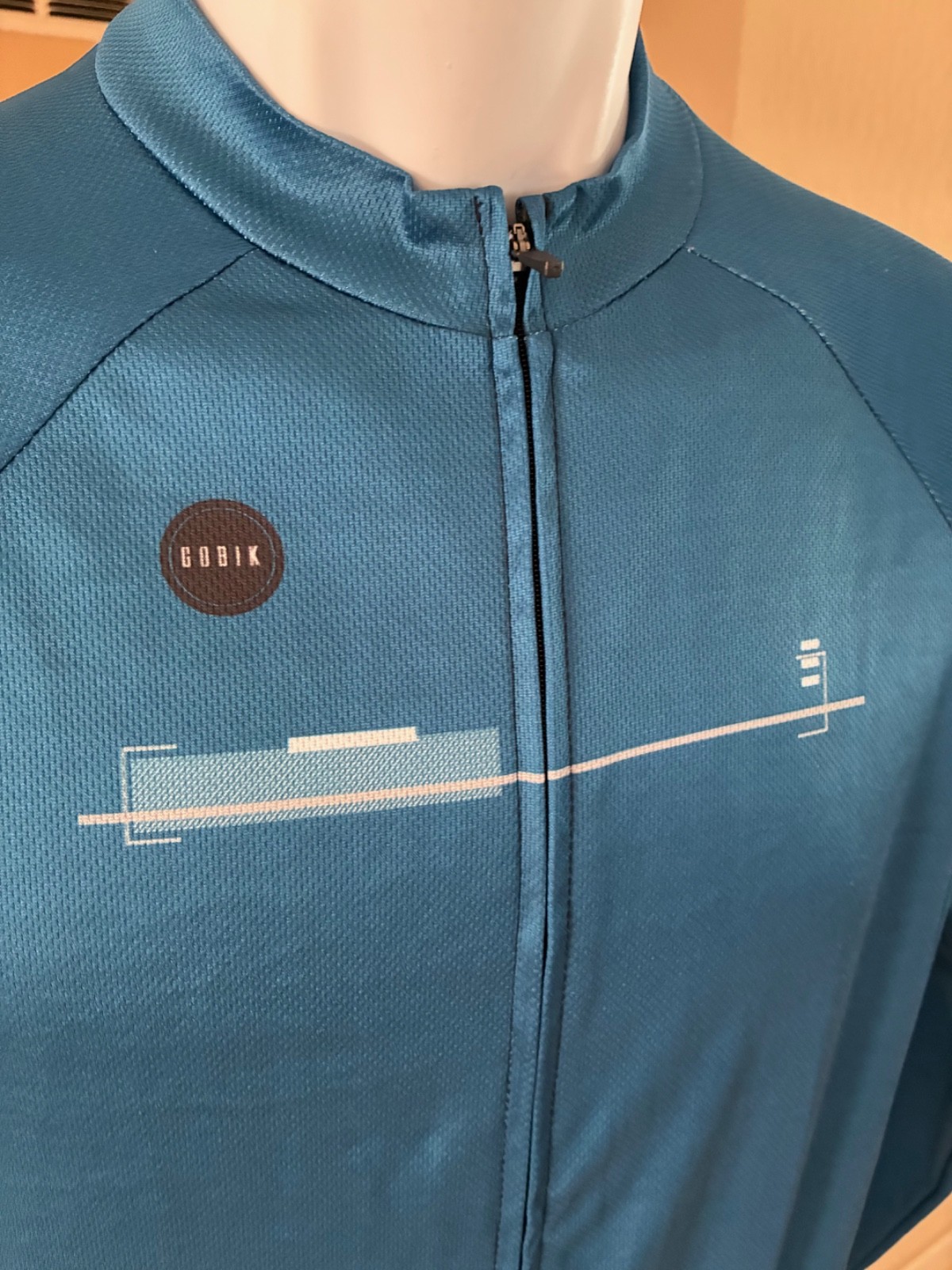Gobik Cobble Harbor Long Sleeve Cycling Jersey Blue Full Zip Small