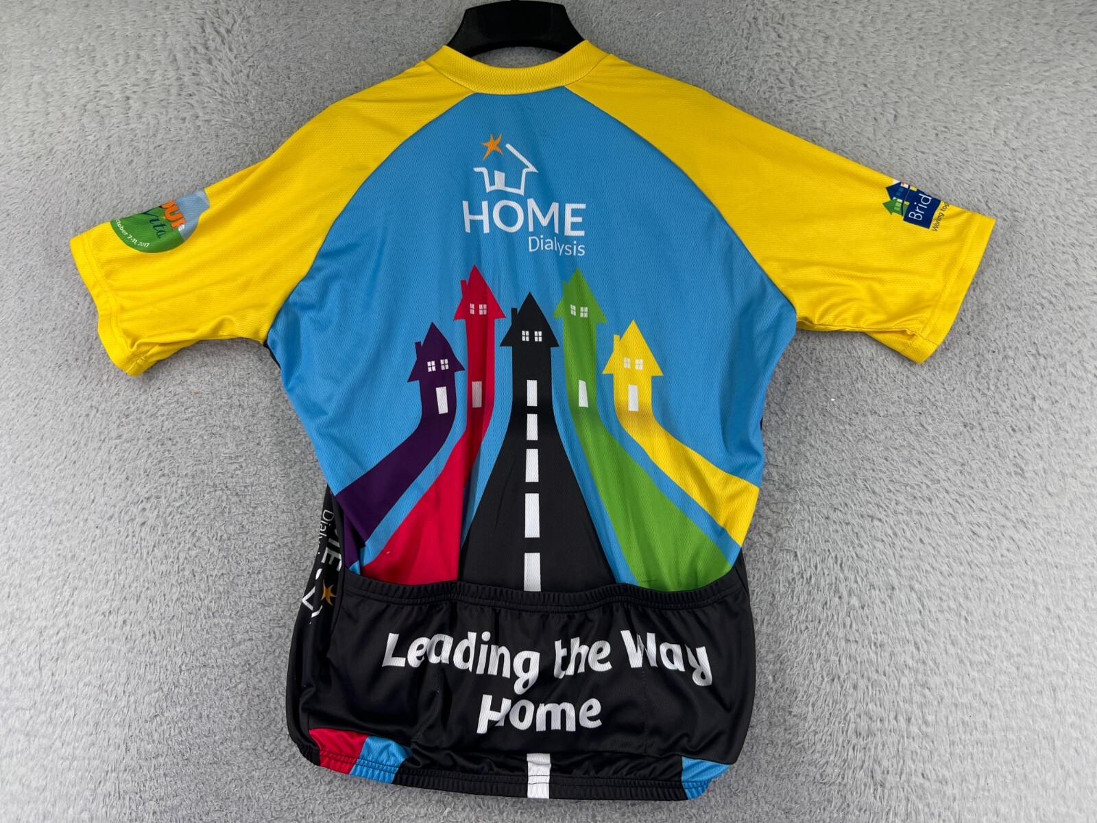 Savi Customs Cycling Jersey Adult Extra Large Blue Yellow Full Zip Polyester