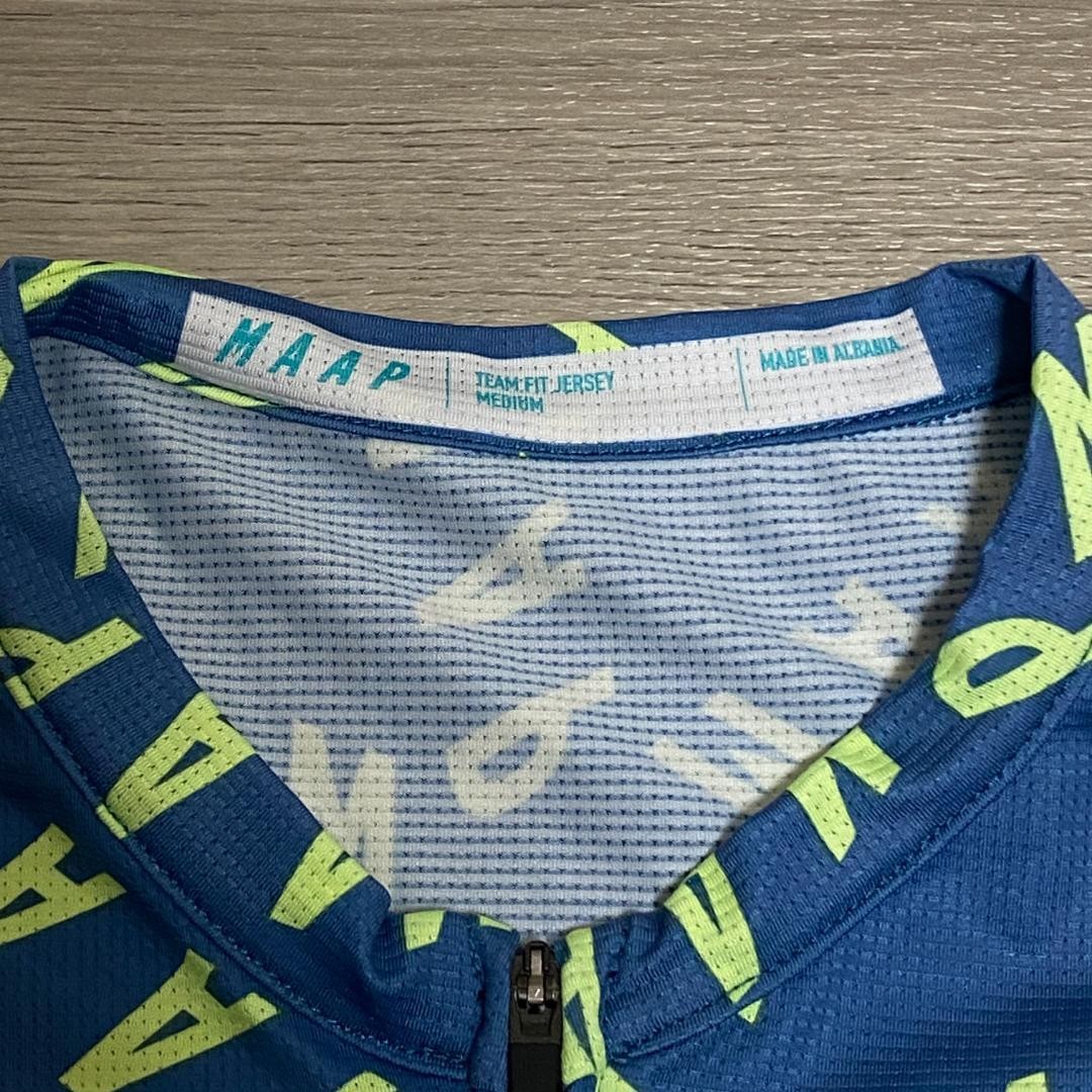 MAAP Team Fit Medium Blue and Yellow Cycling Jersey M SIZE PRE-OWNED