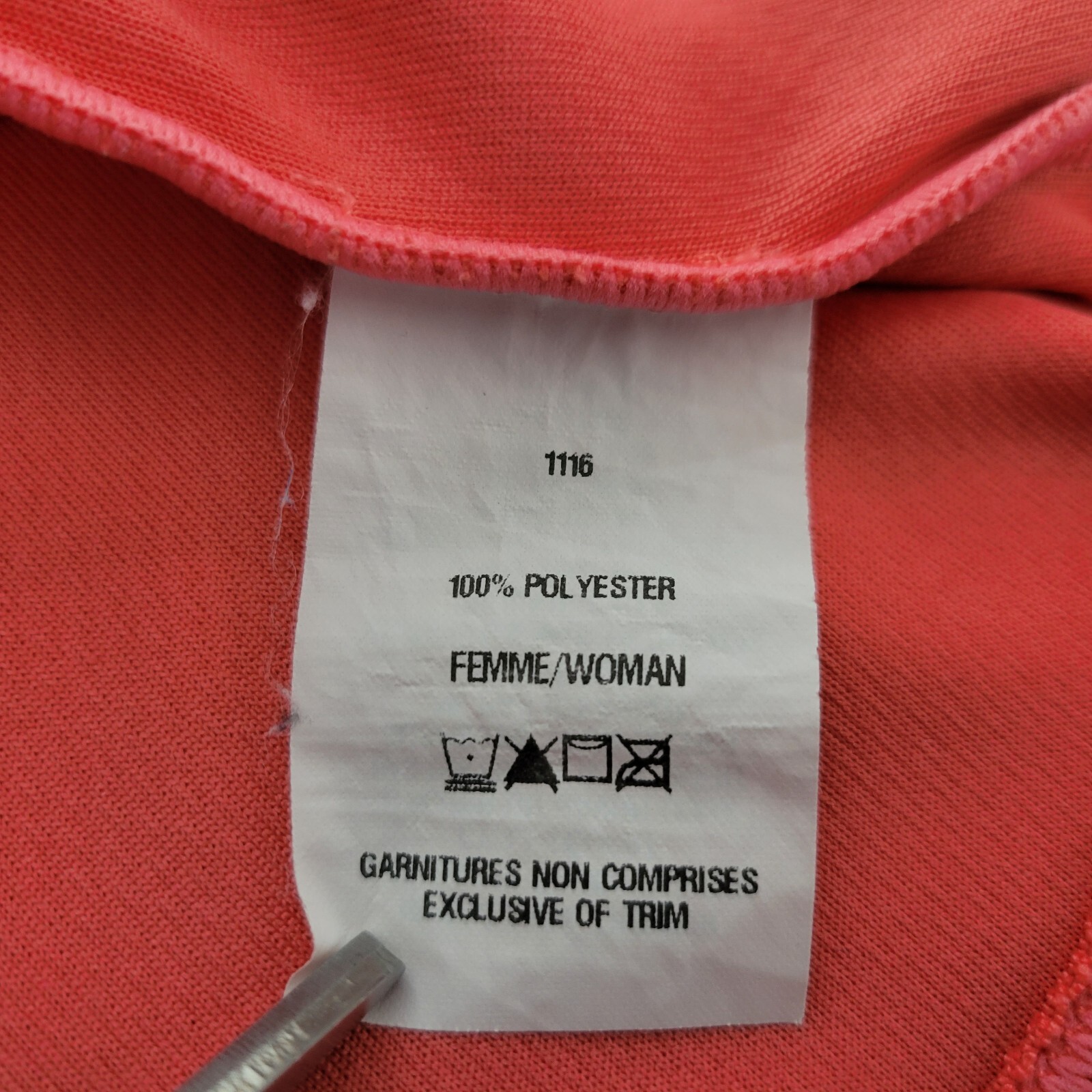 Louis Garneau Cycling Shirt Women Medium Peach Orange 1/2 Zip Up Pocket