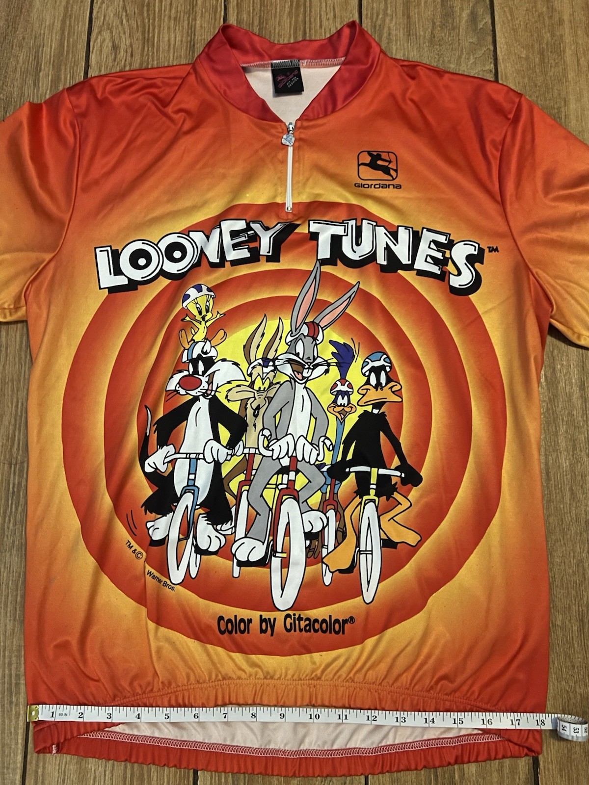 Vintage 1993 Giordana Looney Tunes Cycling Jersey Italy 90s Bugs Bunny XXXL