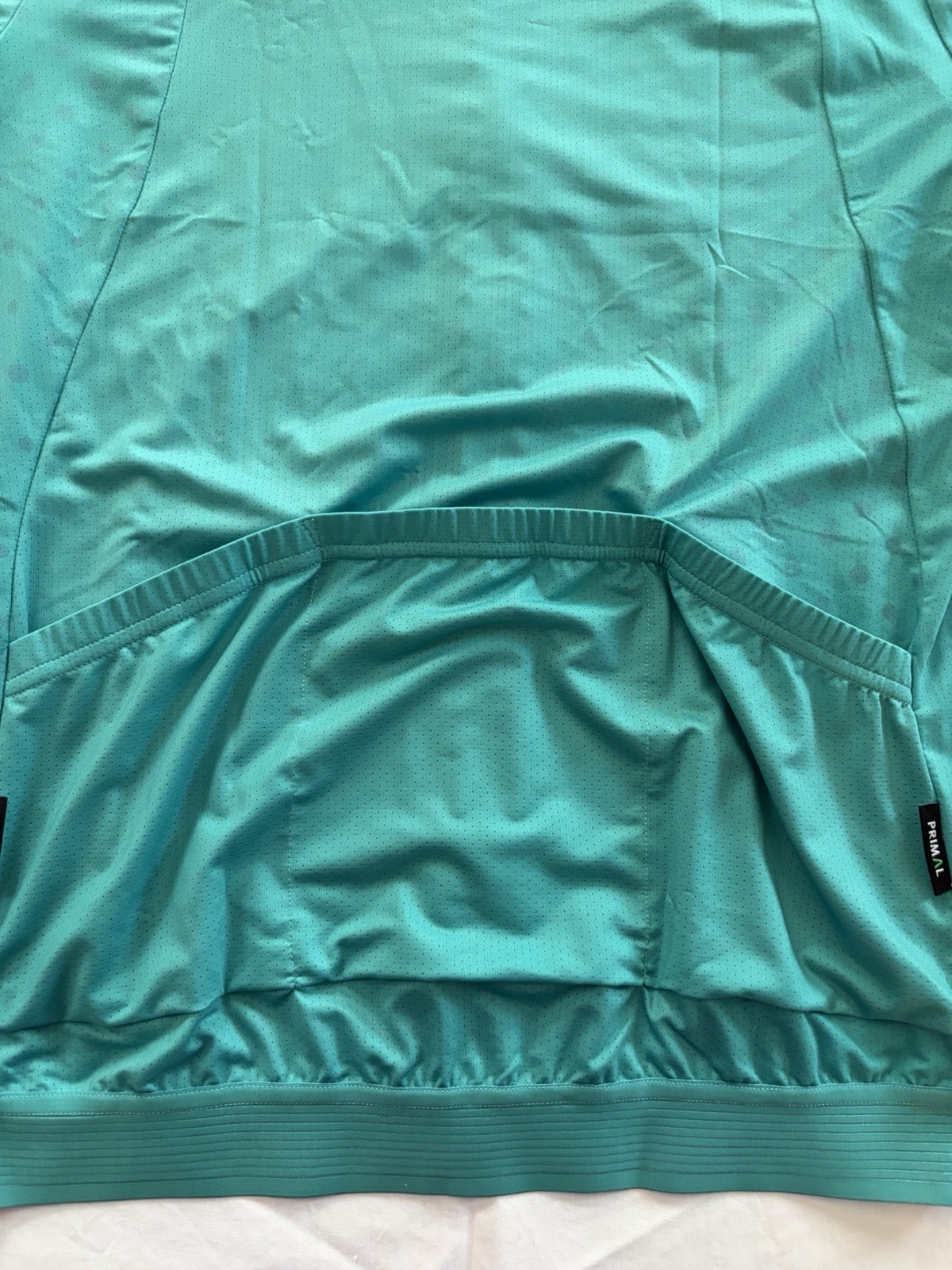 Primal Cycling Jersey Women’s Race Cut XL Teal Blue Dot Shirt Full Zip Race Fit