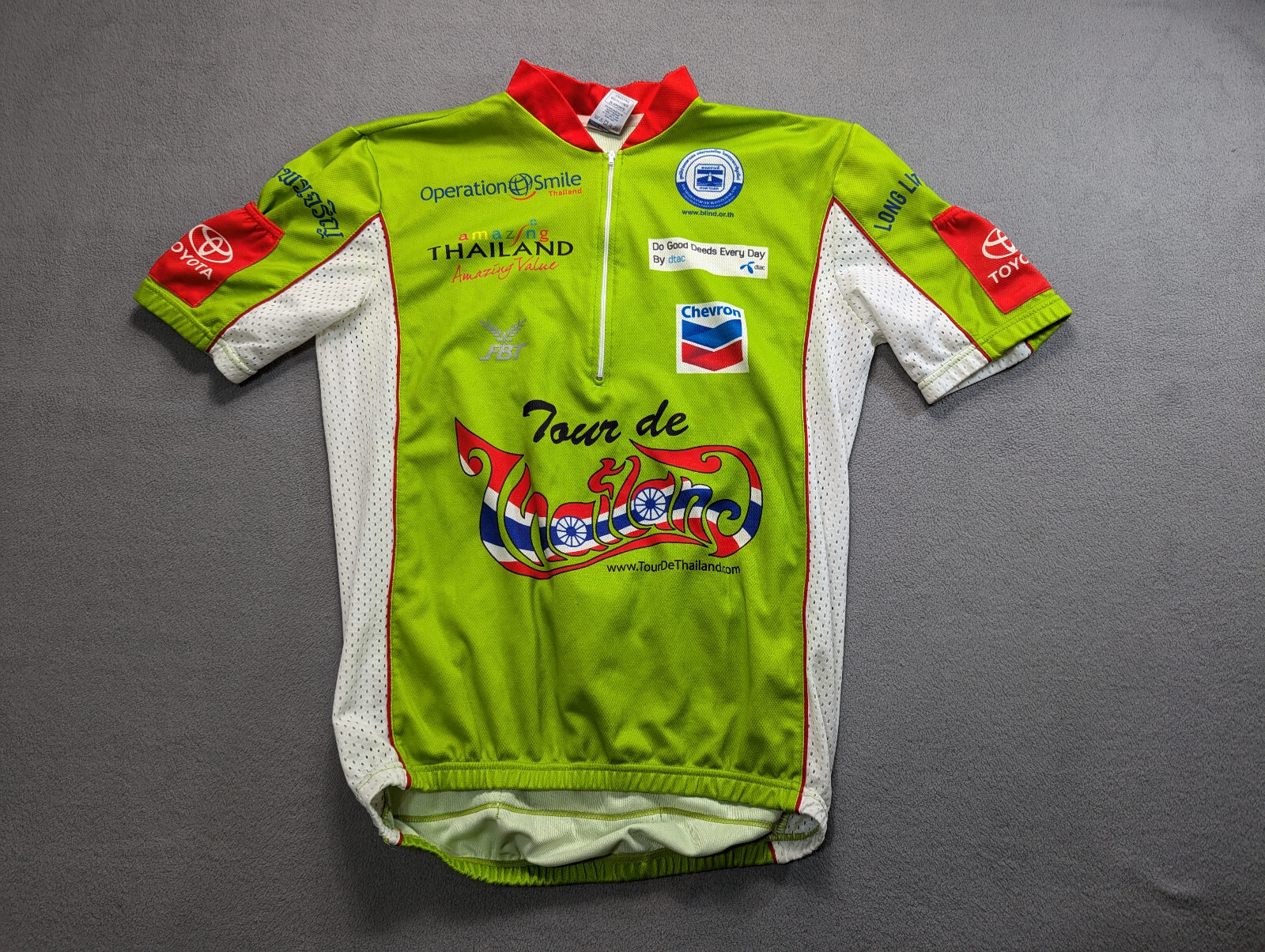 FBT Tour de Thailand mens size XL green cycling shirt