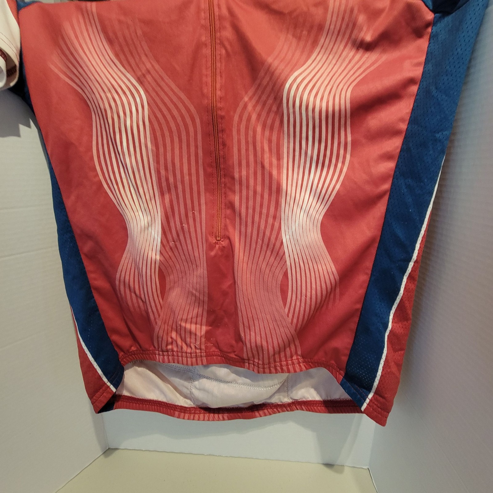 Cannondale Cycling Jersey Mens XL Red Blue Full Zip Short Sleeve Lightweight