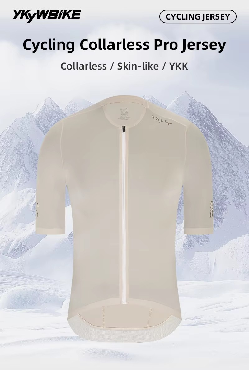 YKYW Men 2026 Summer Collarless Cycling Jersey Cool Touch Breathable Bike Shirt