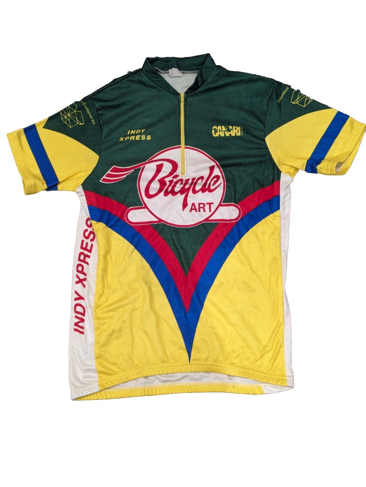 Canari Cycle Ware Bicycle Art Indy Express Recycling Cycling Jersey Size L