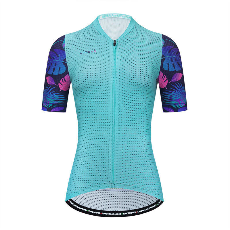 CESANTI Women Cycling Jersey Short Sleeve Non-slip Band Pro Bike Clothes