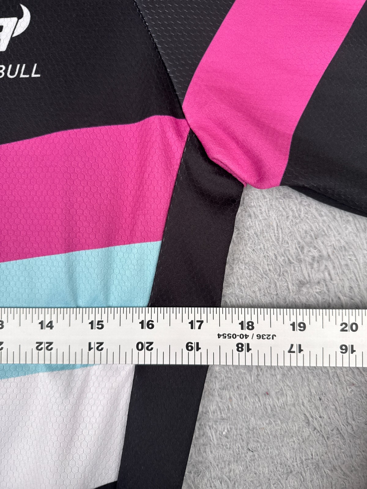 Nine Bull Cycling Jersey Adult Large Pink Black Blue Full Zip Short Sleeve Poly