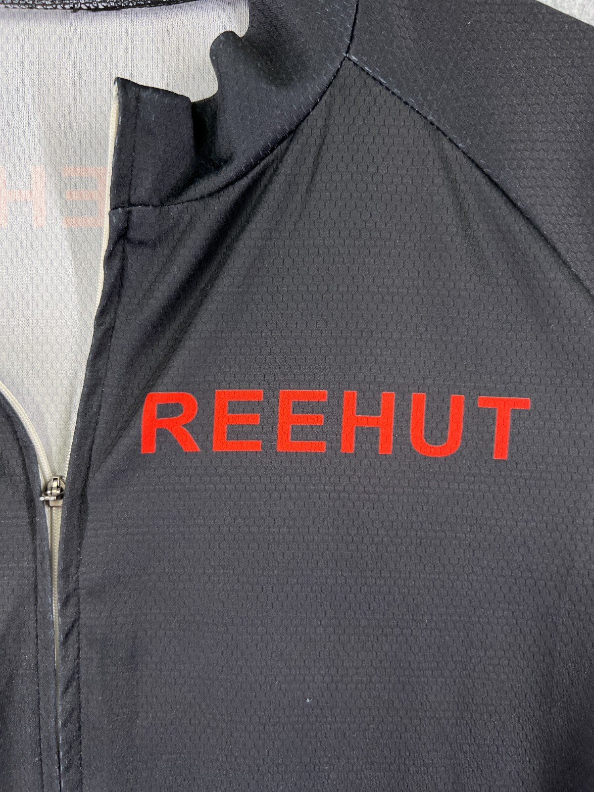 Reehut Cycling Jersey Adult Extra Large Black Red Full Zip 100% Polyester Pocket