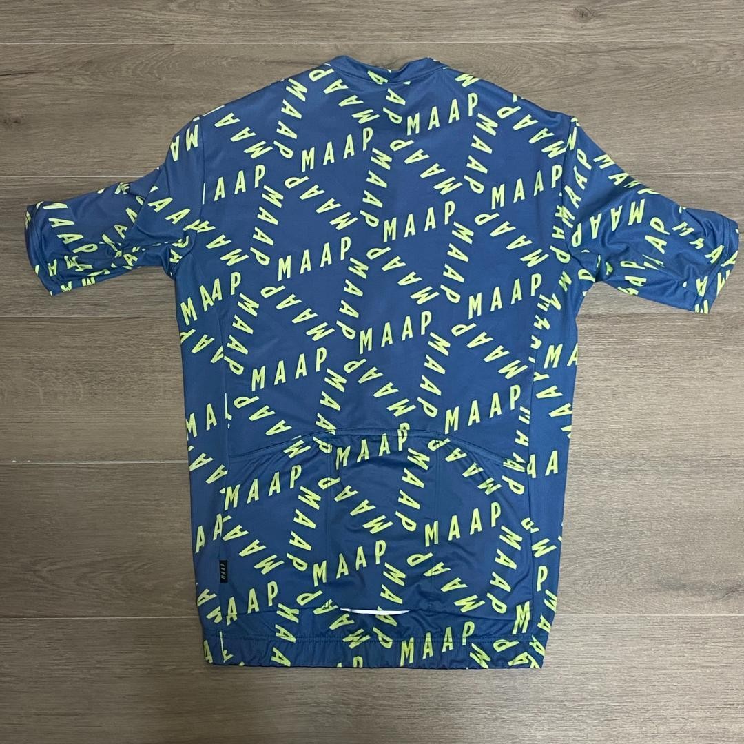 MAAP Team Fit Medium Blue and Yellow Cycling Jersey M SIZE PRE-OWNED