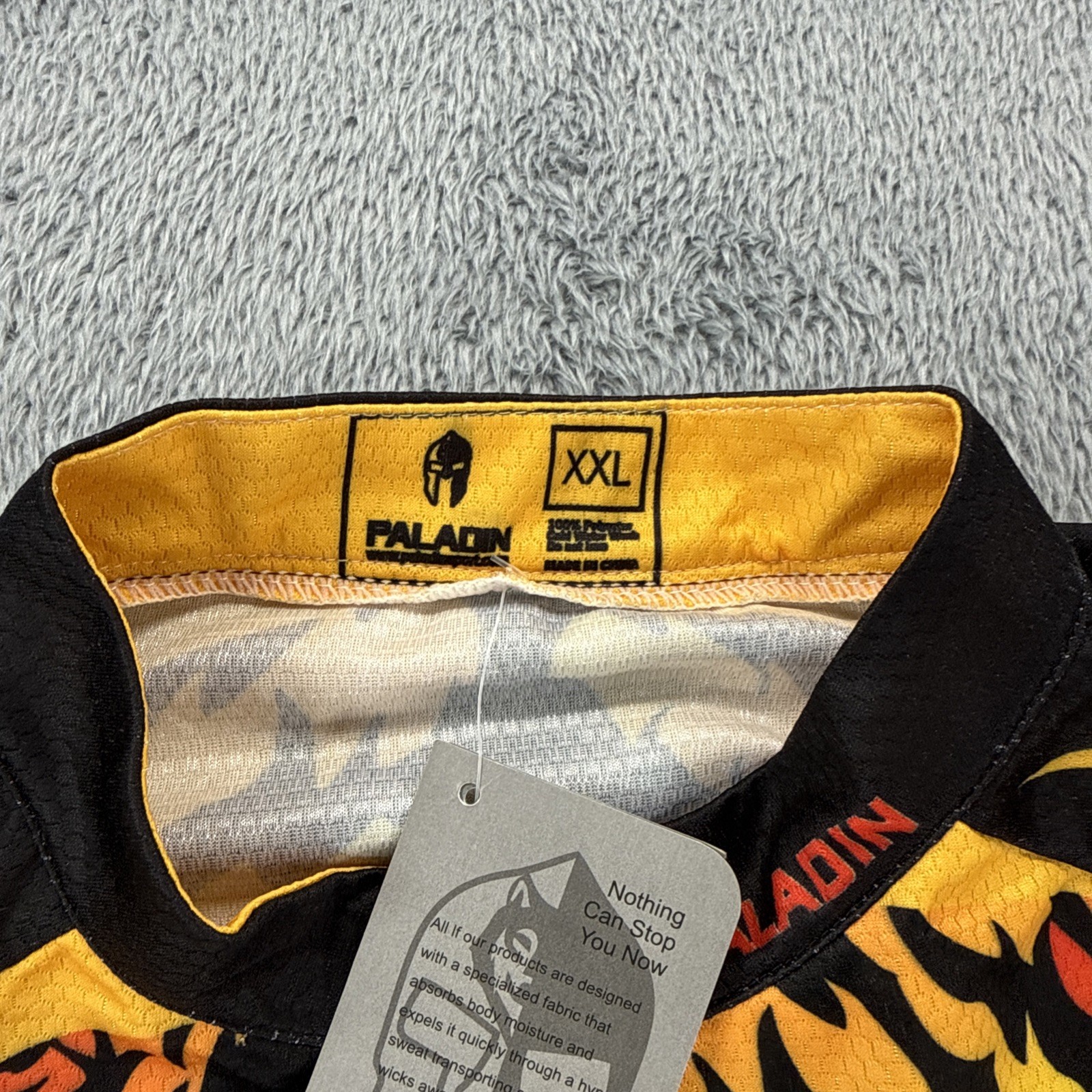 Paladin Mens Cycling Jersey Size XXL Flaming Tiger Graphic Double Sided Zip Up