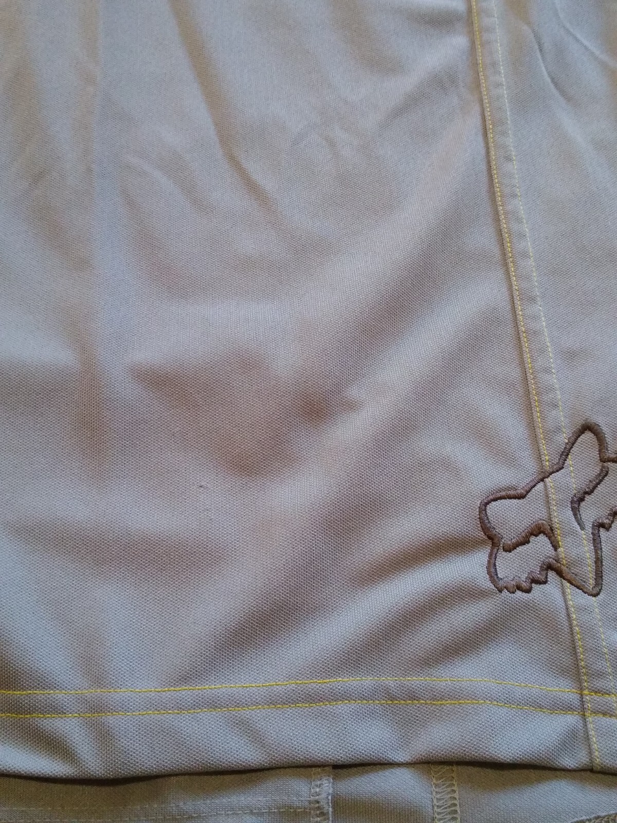 Fox Racing 1/4 Zip Cycling Jersey Shirt Back Pocket Brown/Tan Medium