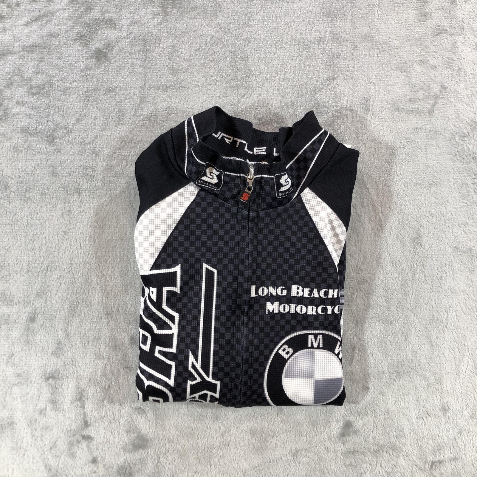 Squadra Cycling Jersey Mens Small Black BMW La Habra 1/4 Zip Shirt Bike