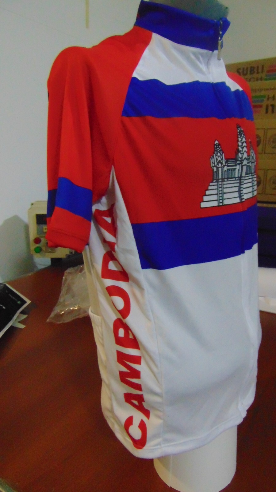 CAMBODIA BIKE JERSEY SOUTH ASIA CYCLING BIKE SHIRT SIZE L BIKE JERSEY CAMBODIA
