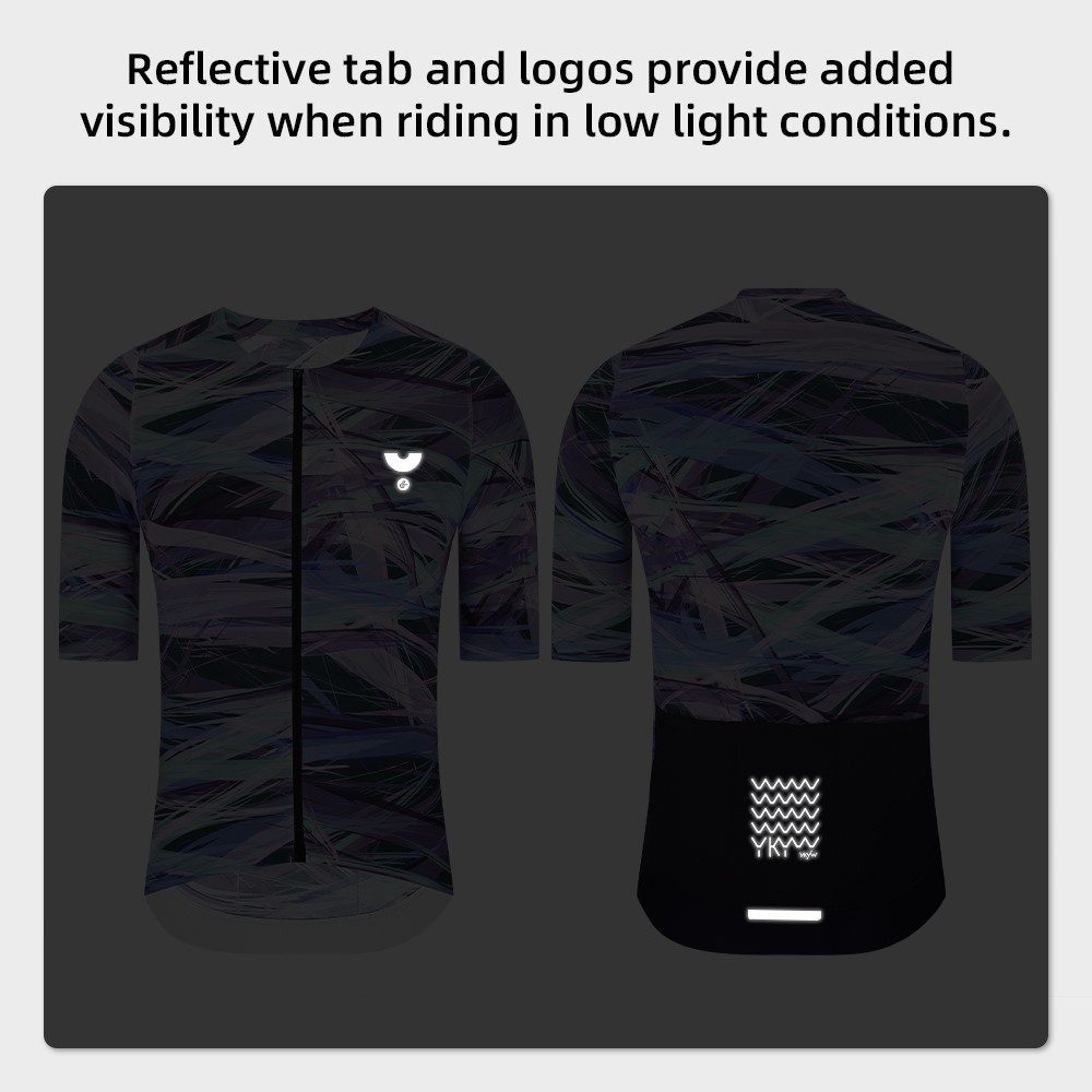 YKYW Summer Cycling Jersey Soft Light Breathable MTB Maillot Short Sleeve Shirt