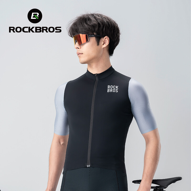 ROCKBROS Men’s Cycling Jersey Breathable Short Sleeve Riding Shirt Bicycle Tops
