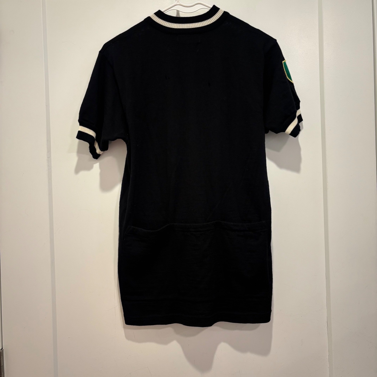 Woolistic Retro Merino Wool Cycling Jersey Black Green Dragon Italy Flag M