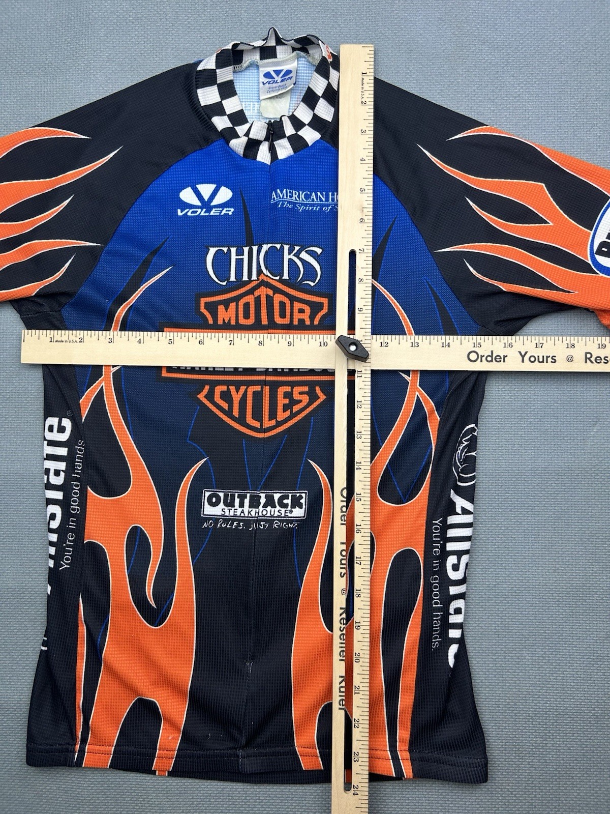 Vintage Harley Davidson Jersey Cycling Mens XXS Flames Logo 90s