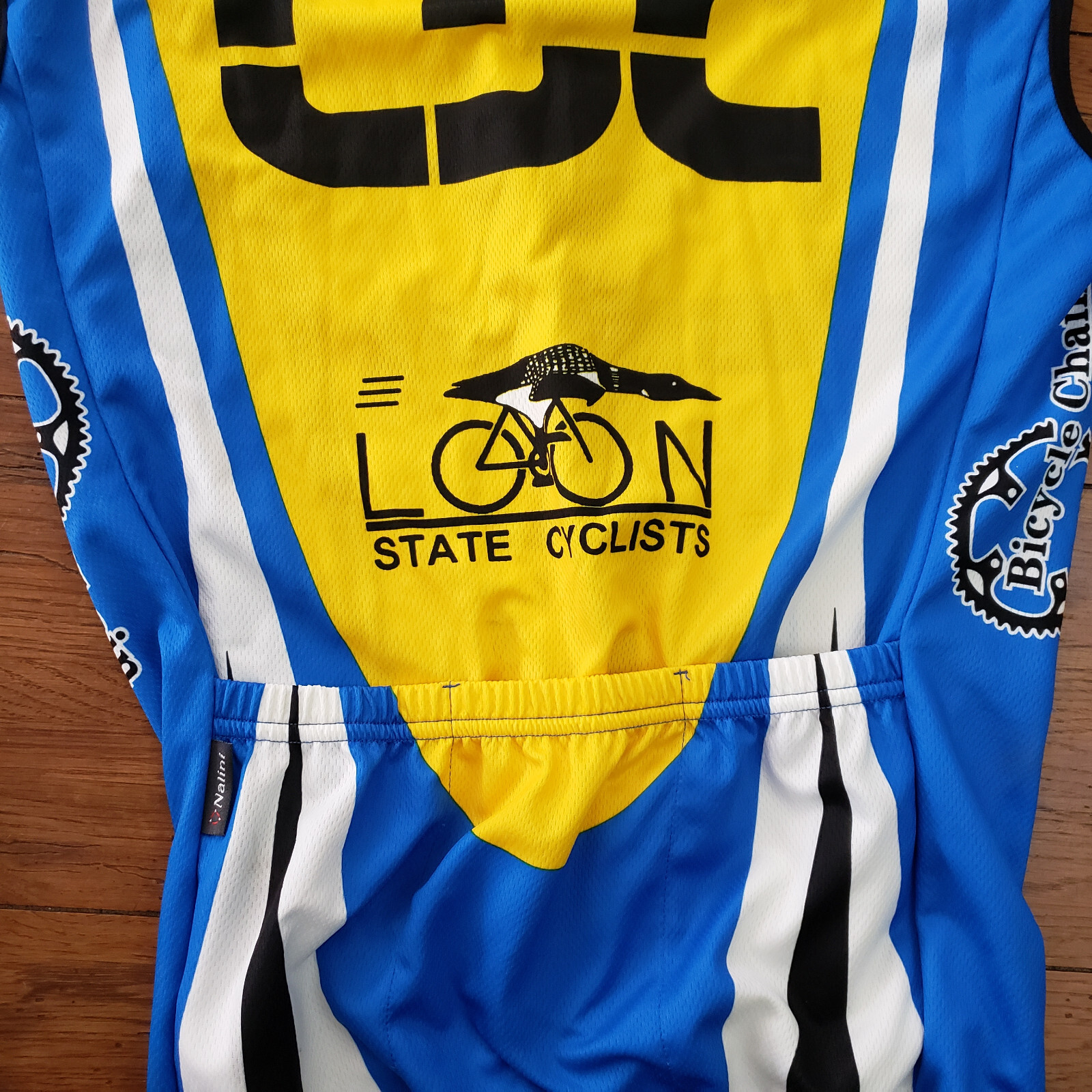 Nalini Cycling Jersey Mens Medium Sleeveless Loon State Cyclists M Yellow Blue