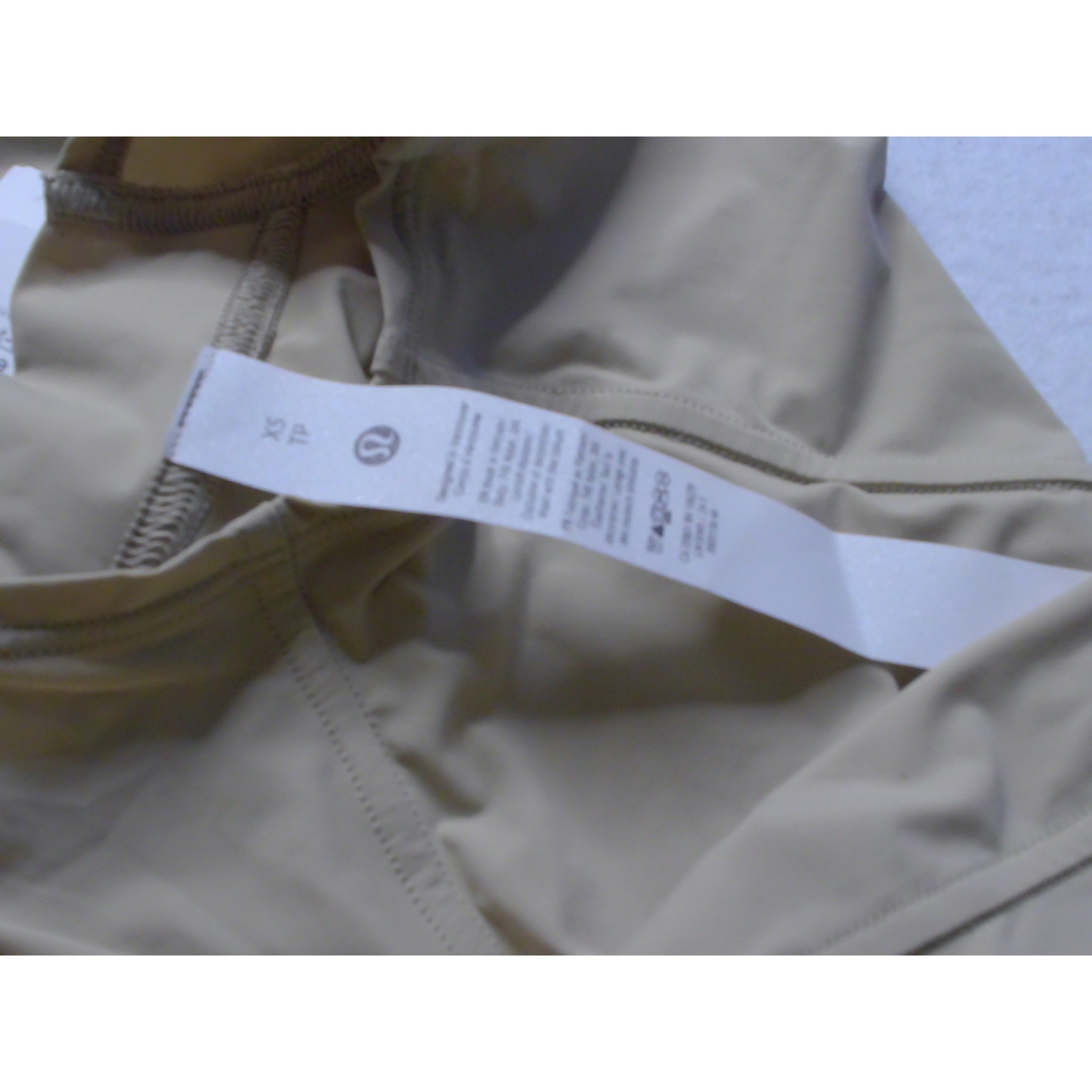 Lululemon Cycling Jersey Tan Beige Short Sleeve Bike Top XS NEW
