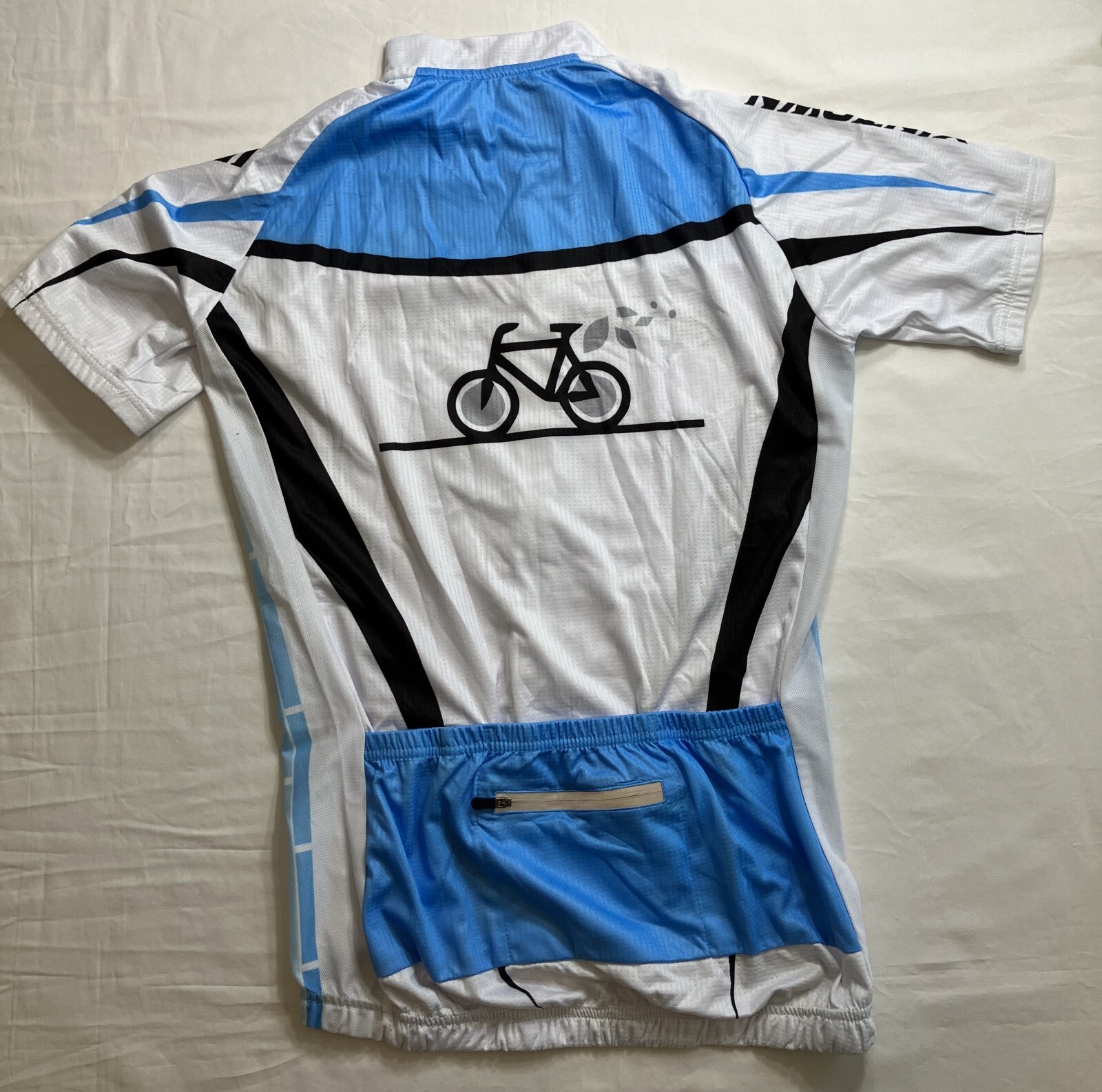 Xintown Bike Rider Jersey, Men’s Large Blue & White Elastic Bottom