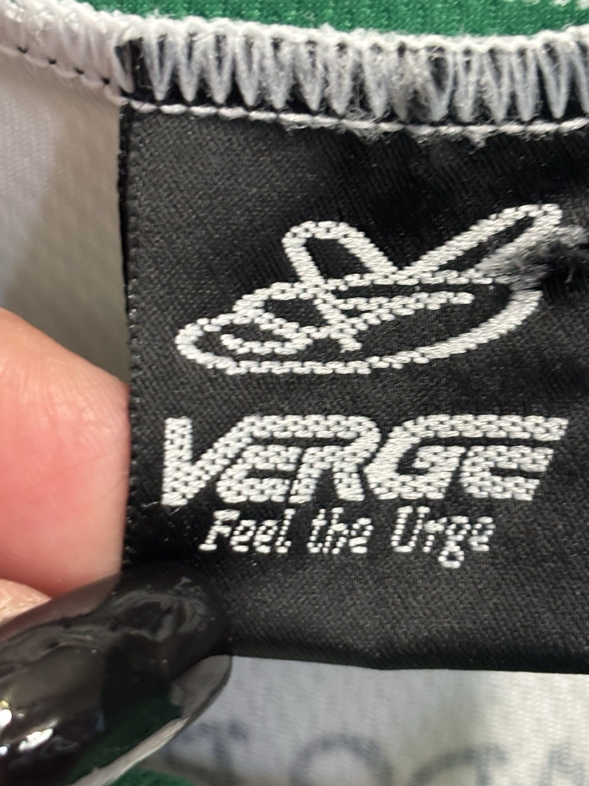 Verge Cycling Racing Jersey 2XL Full Zip Short Sleeve White/Green Logo