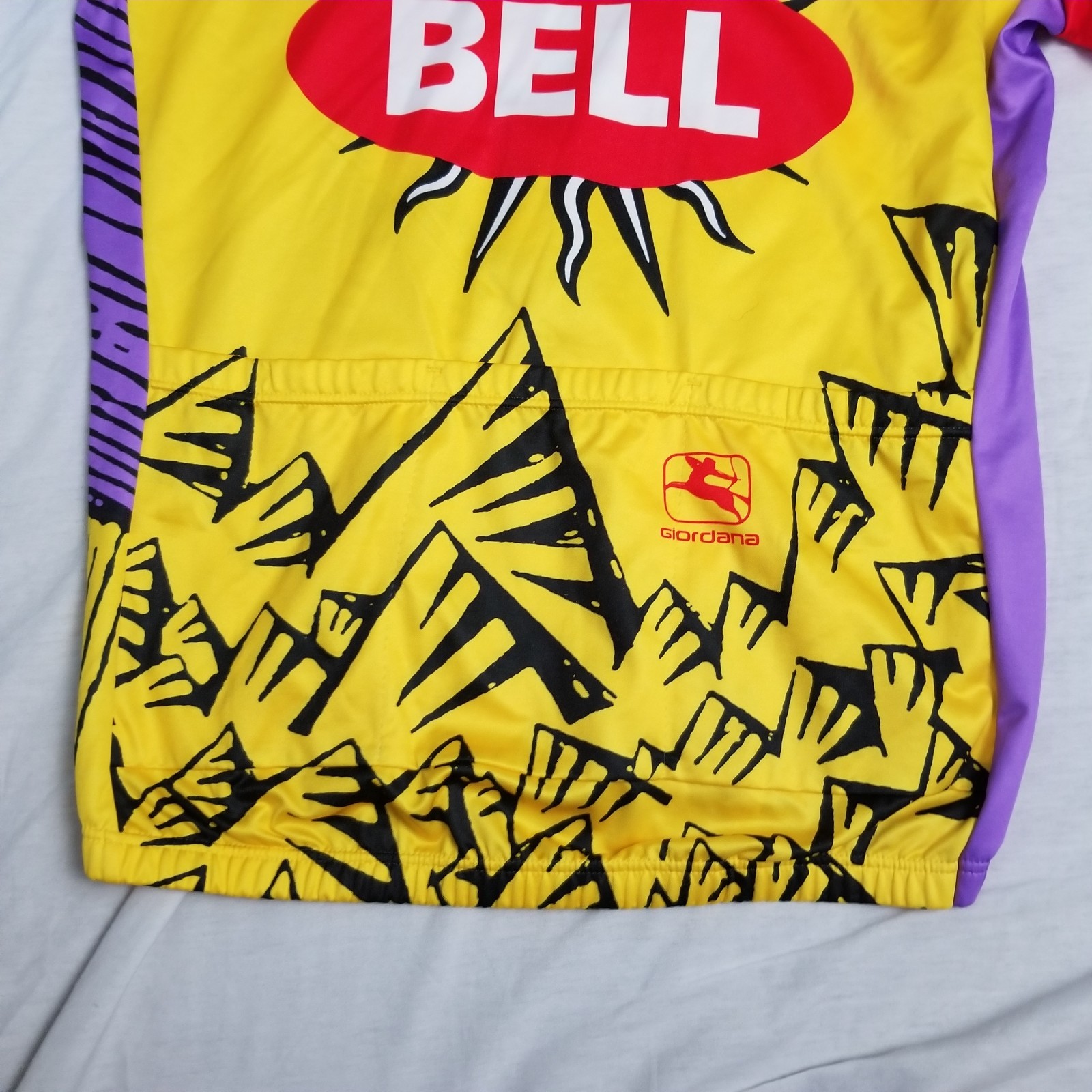 Vintage Giordana Cycling Jersey Mens XL Team Bell Racing Race 1/4 Zip Pro