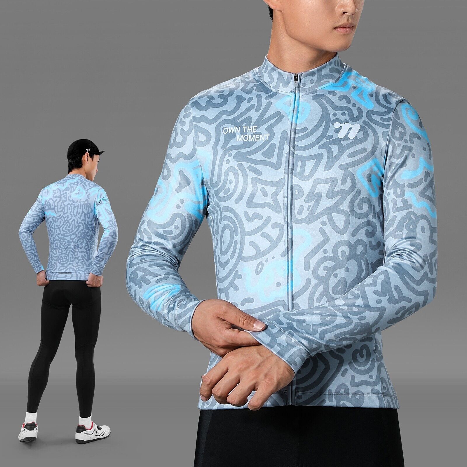 Fleece Long Sleeve Cycling Jersey Windproof And Warm Male Bike Cycling Jersey
