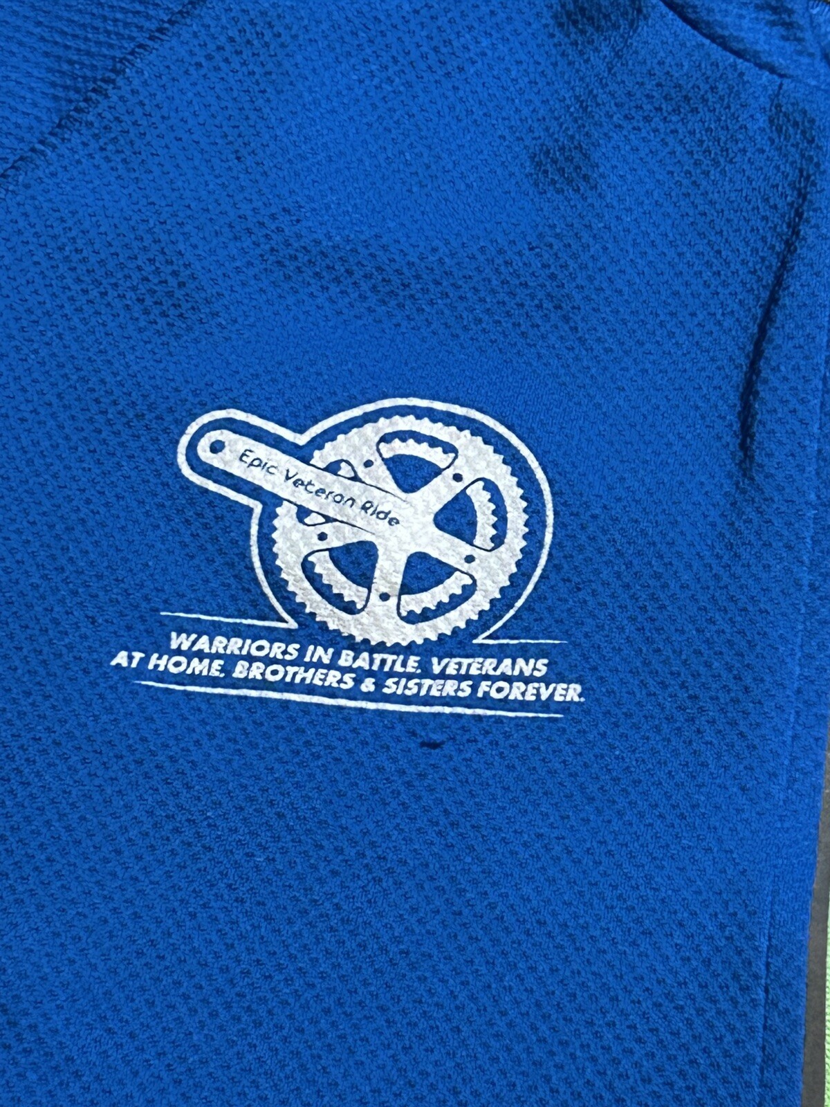 Dare2b Bicycling Jersey Blue Epic Veteran Ride Official Shirt Sz S/M Used NGC