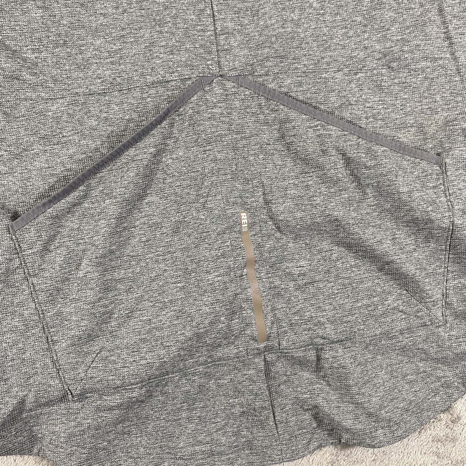 REI Co Op Cycling Jersey Mens M Gray Short Sleeve Full Zip Pockets Polyester