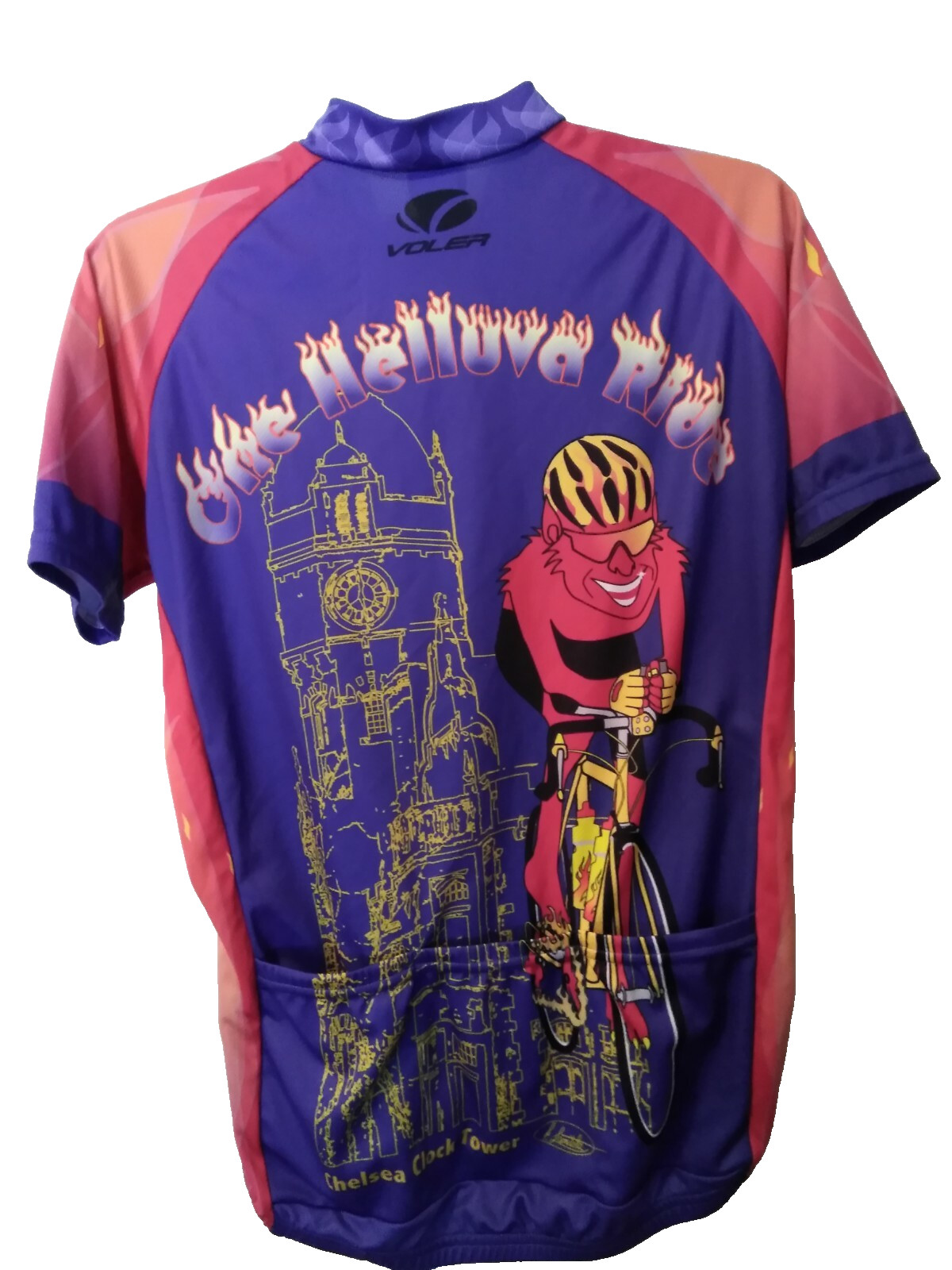 Voler One Helluva Ride SZ S Chealsa MI Clock Tower Cycling Jersey Biking Active